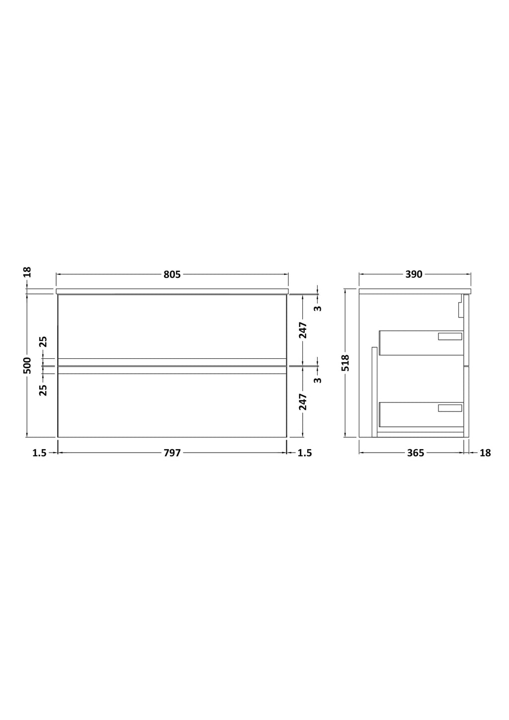 Innovative bathroom vanity unit with ample storage, sleek design, perfect for modern bathrooms, featuring detailed measurements for custom installation, ideal for enhancing your Bubly bathroom.