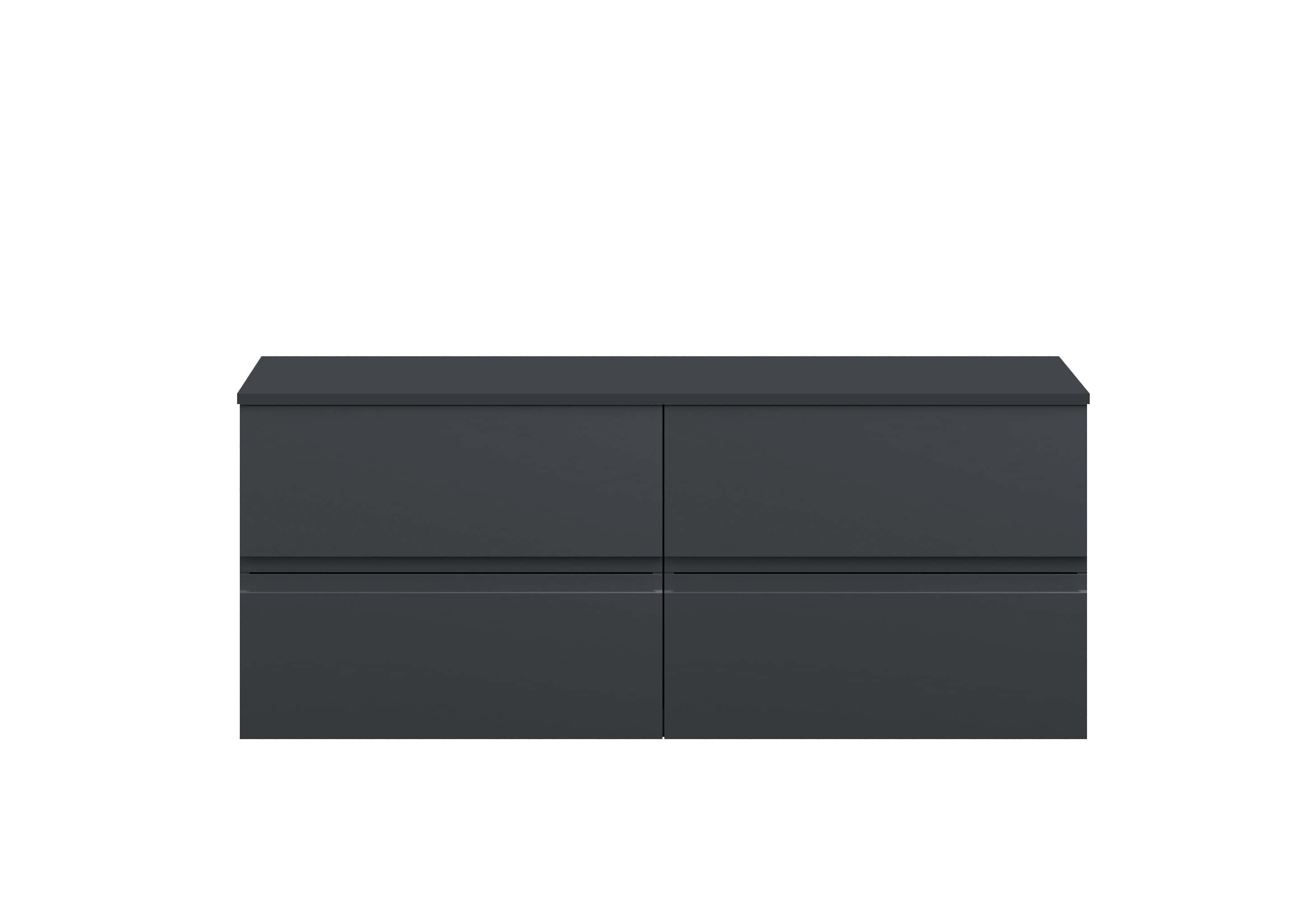 Black modern bathroom cabinet with sleek minimalist design. Perfect for contemporary bathrooms offering storage and style.