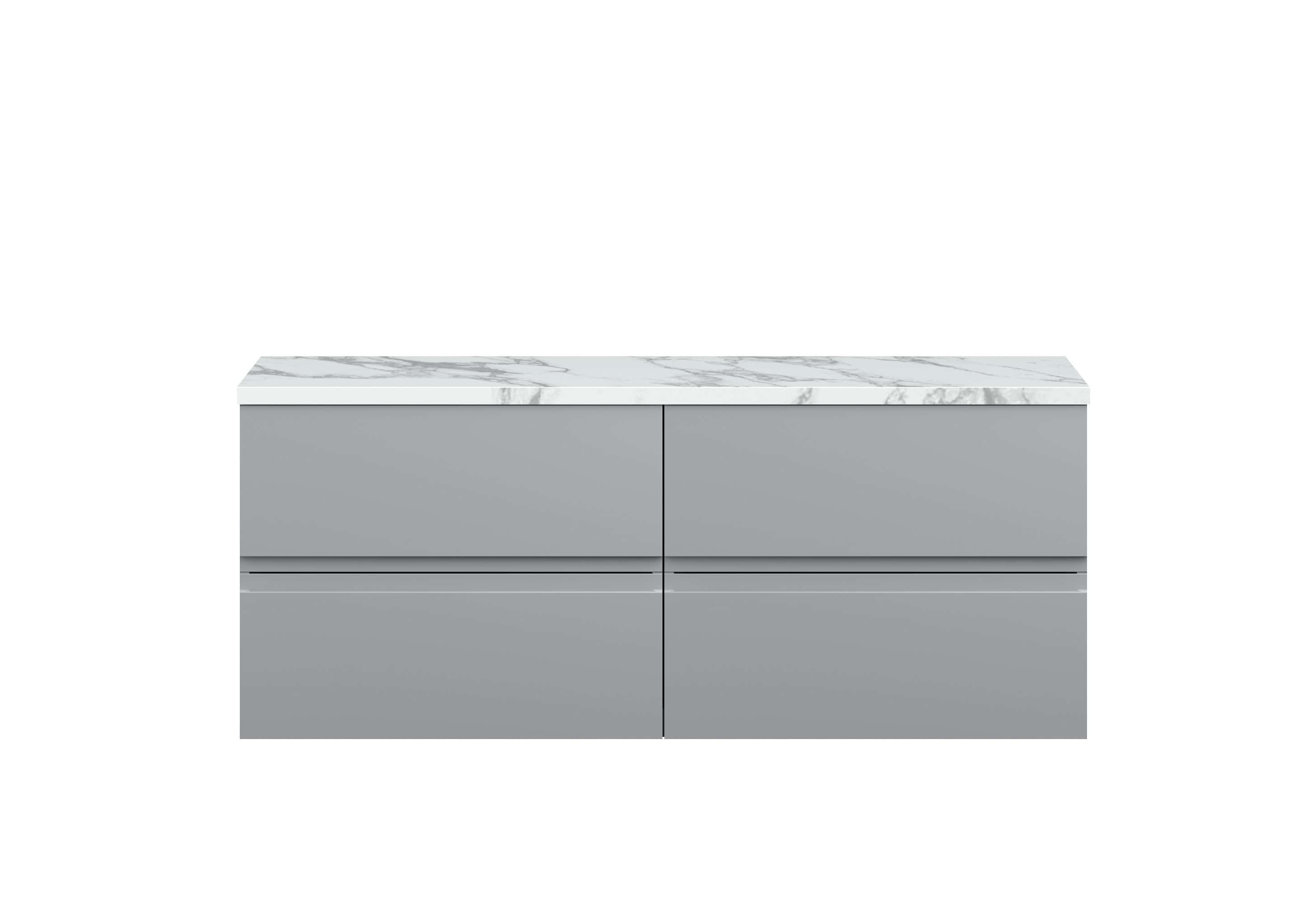 Sleek grey bathroom vanity with marble top, ideal for modern bathroom designs, providing ample storage and elegant style, suitable for luxury bathroom upgrades.