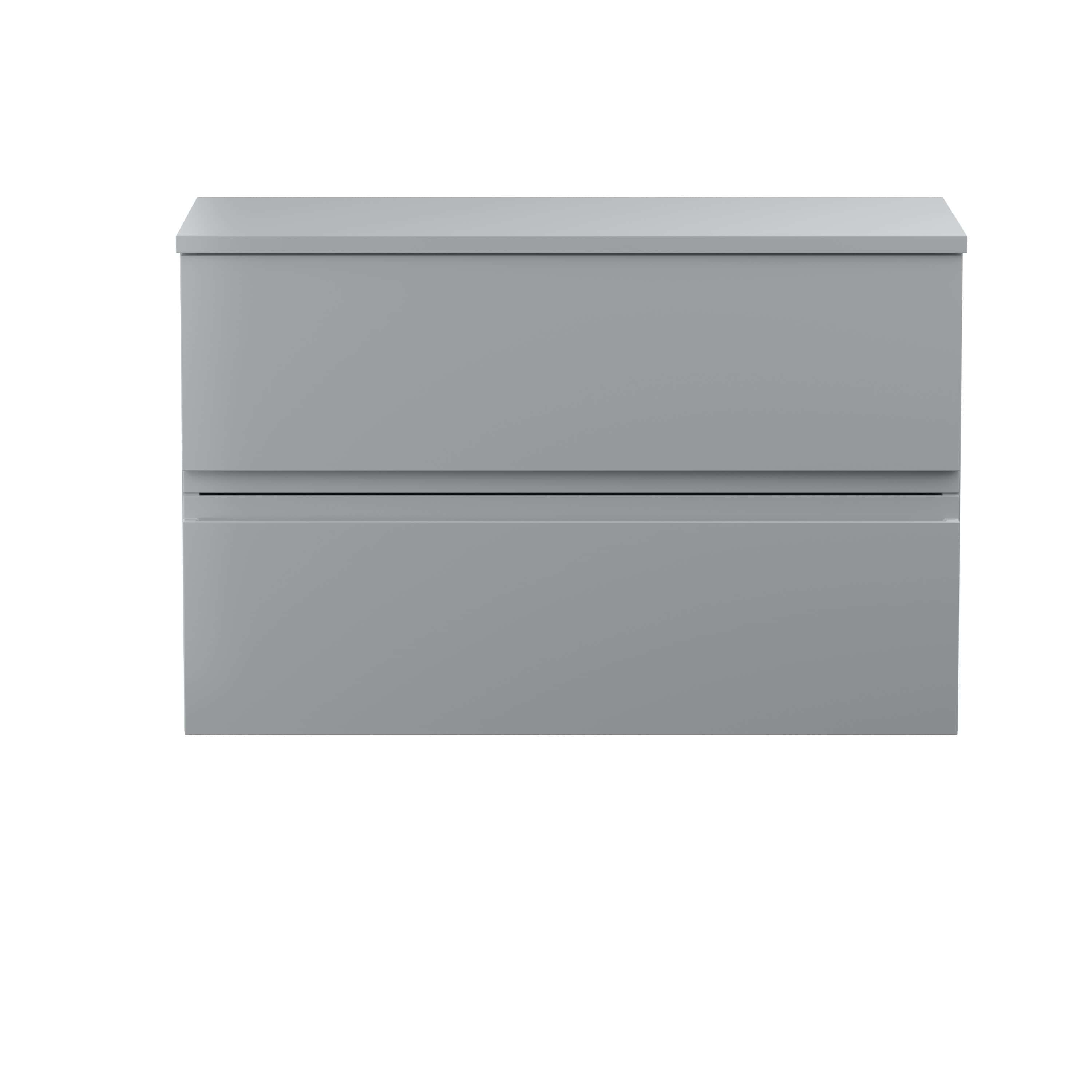Sleek grey bathroom vanity with storage drawers, modern minimalist design, ideal for contemporary bathrooms, offering practical and stylish solution for bathroom organisation.