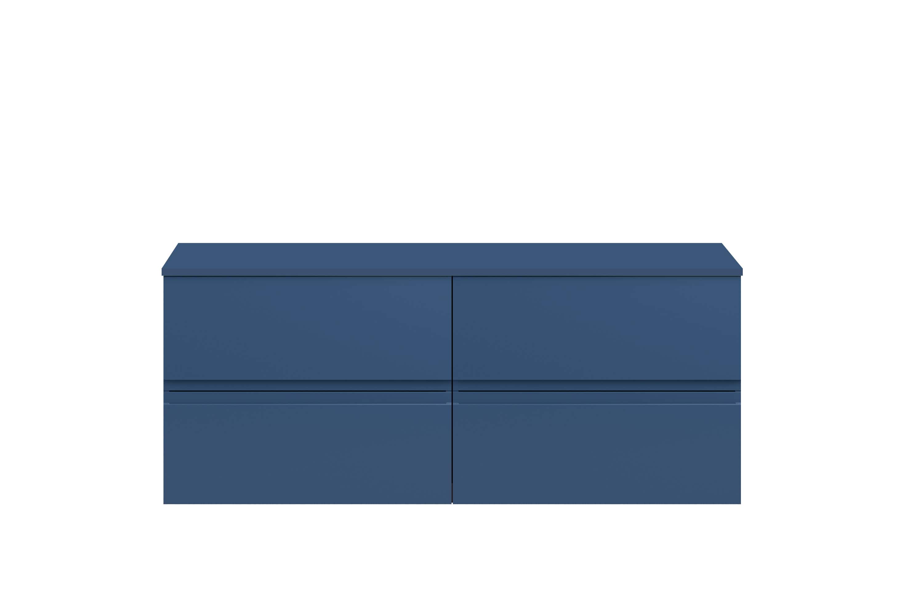 Sleek blue modern bathroom cabinet with minimalist design for stylish bathroom storage solutions.