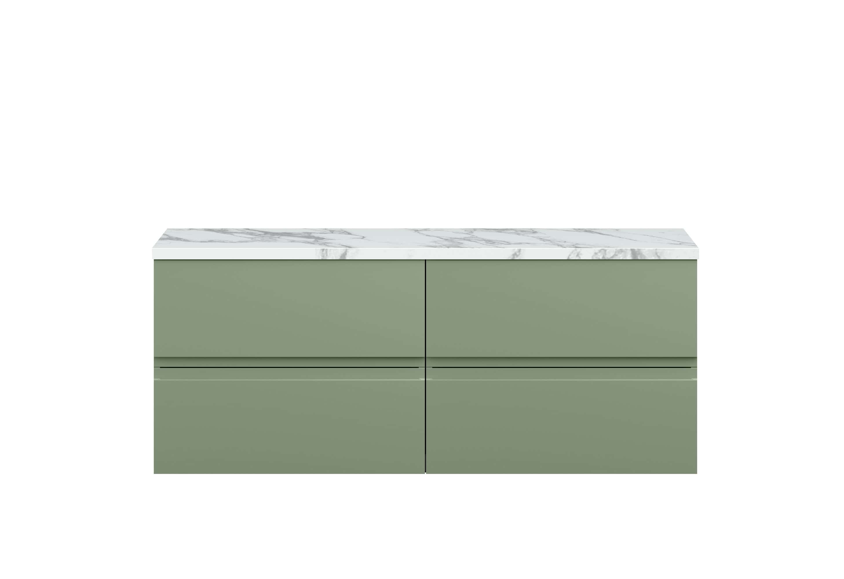 Sleek green bathroom vanity with marble countertop, modern design, ideal for contemporary bathrooms, high-quality bathroom furniture, spacious storage, Bubly Bathrooms UK.