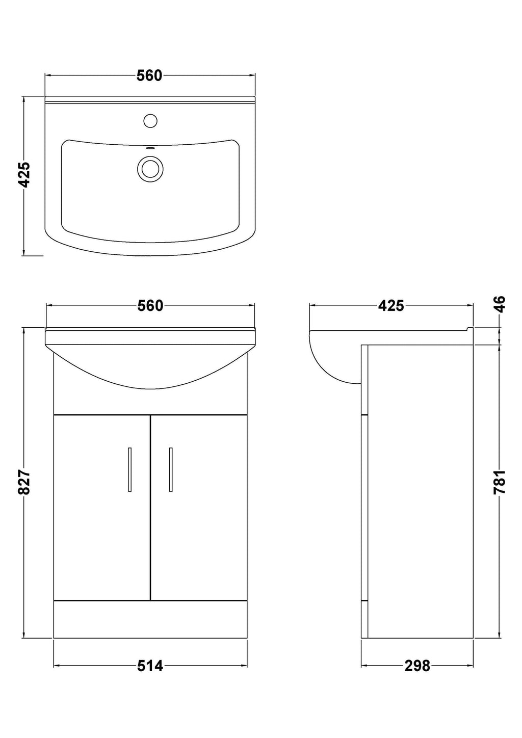 Sleek white bathroom vanity with integrated sink and storage cabinet, perfect for modern bathroom designs, by Bubly Bathrooms.