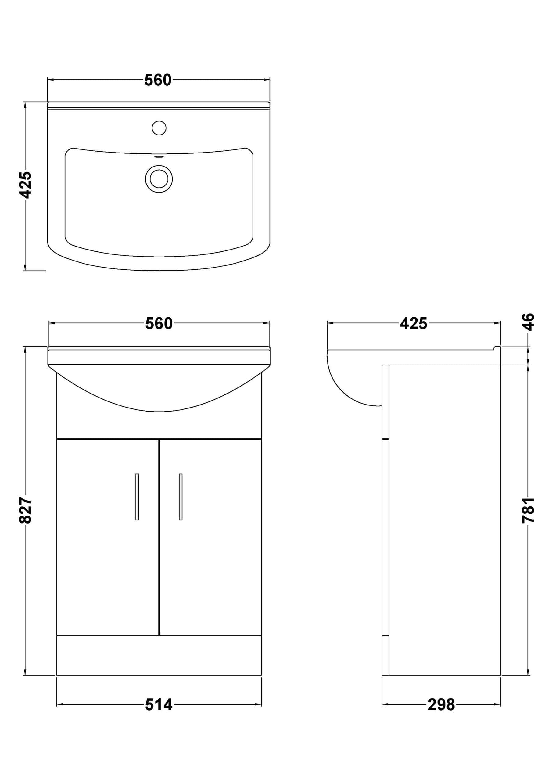 Sleek white bathroom vanity with integrated sink and storage cabinet, perfect for modern bathroom designs, by Bubly Bathrooms.