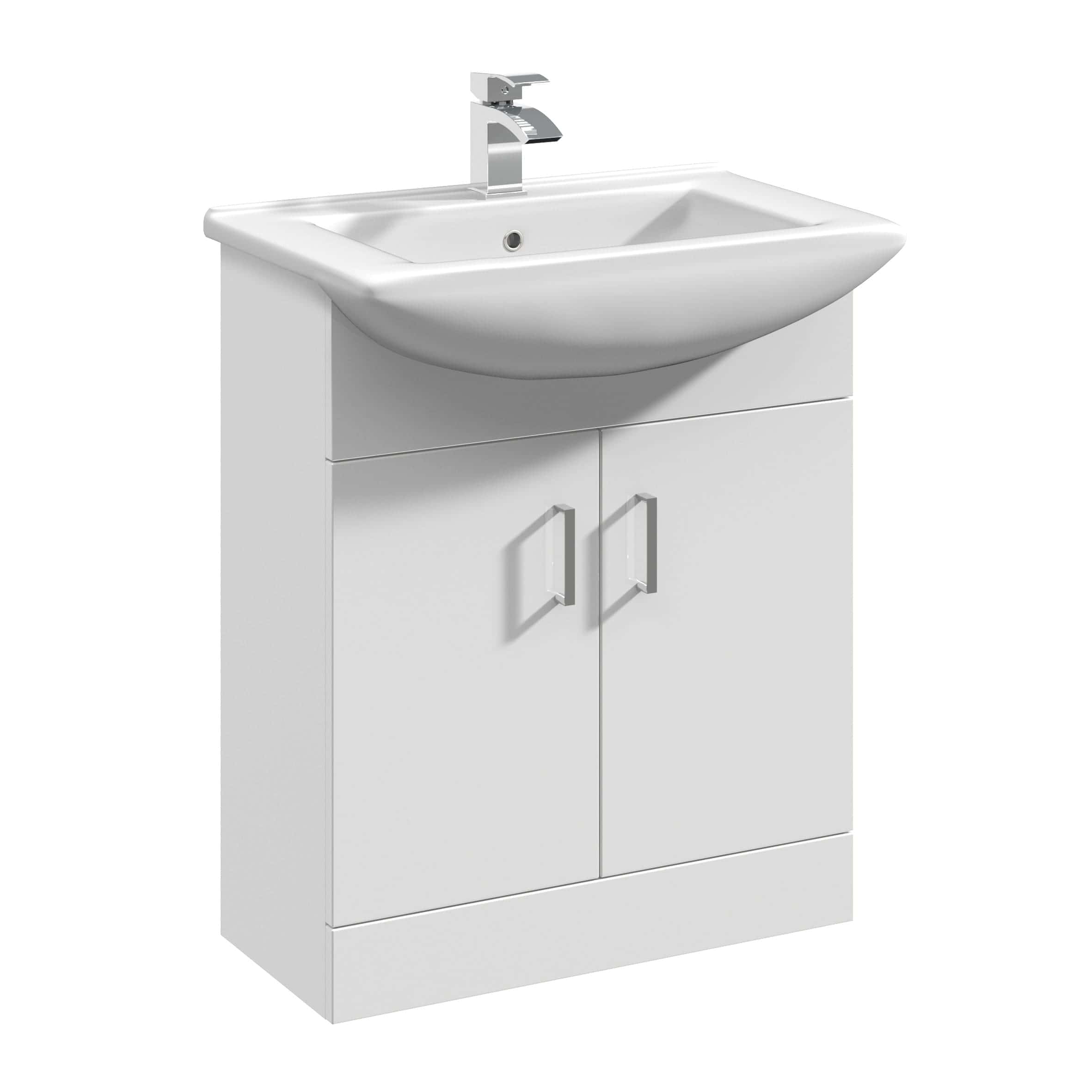 Modern white bathroom vanity unit with integrated sink and storage cabinet, ideal for contemporary bathroom design and bathroom furniture solutions.