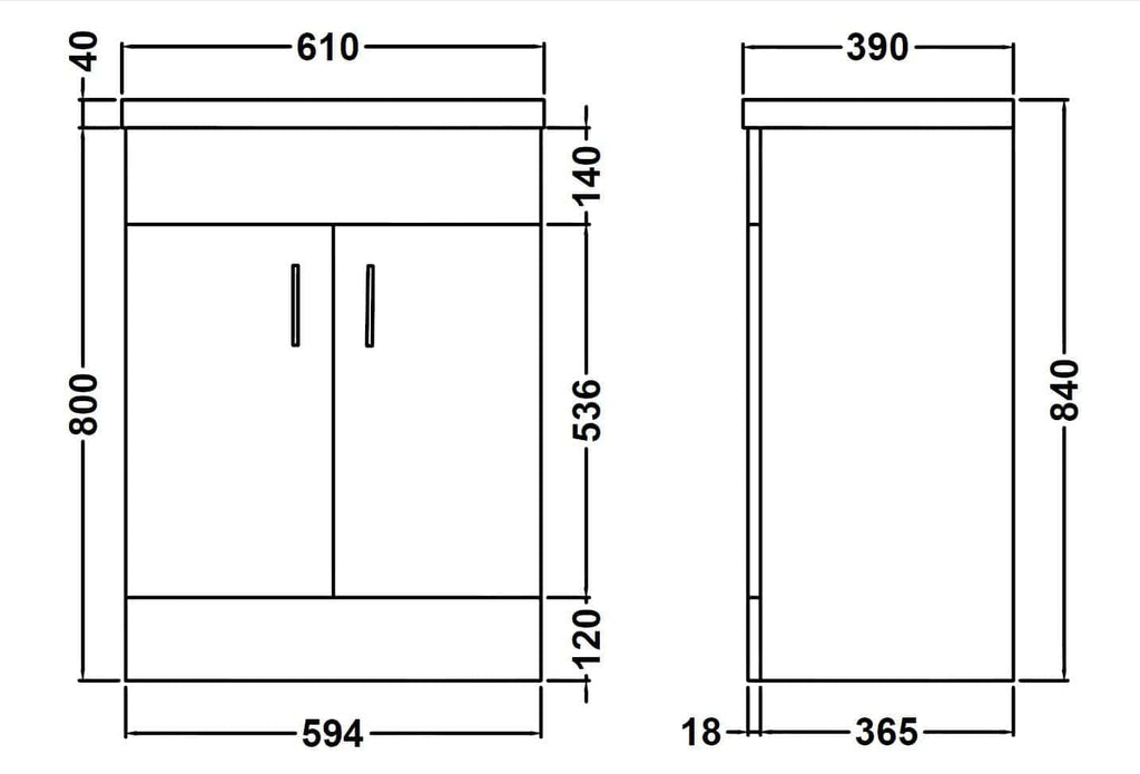 High-quality bathroom vanity cabinet with precise measurements, ideal for modern bathroom renovations and upgrades, providing efficient storage and stylish design.