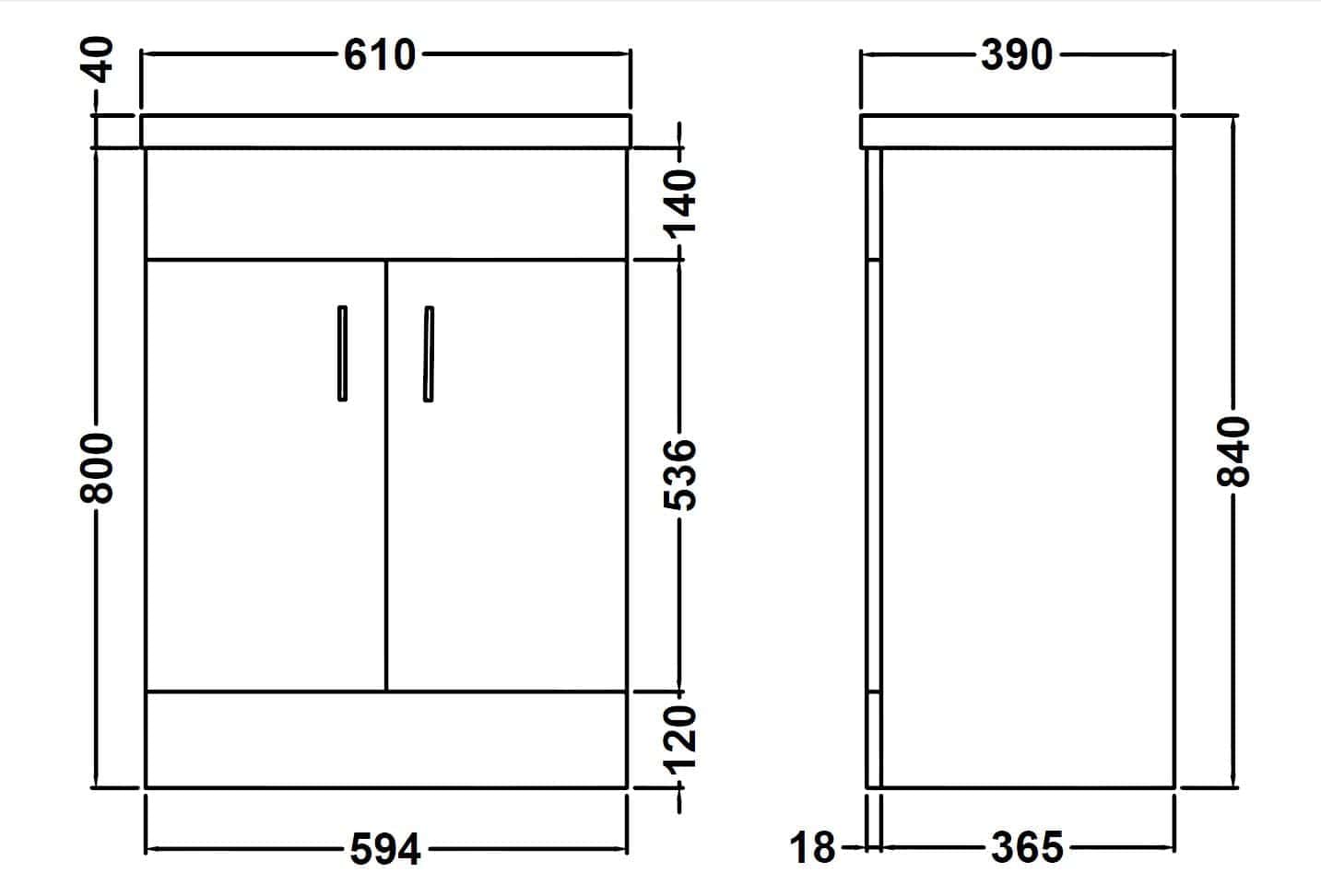 High-quality bathroom vanity cabinet with precise measurements, ideal for modern bathroom renovations and upgrades, providing efficient storage and stylish design.