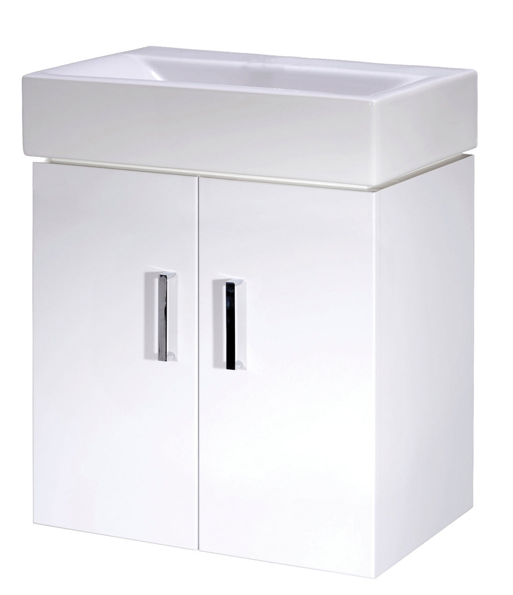 Sleek white bathroom vanity with integrated sink, modern design, and chrome handles, perfect for contemporary bathroom upgrades and optimise bathroom storage solutions.
