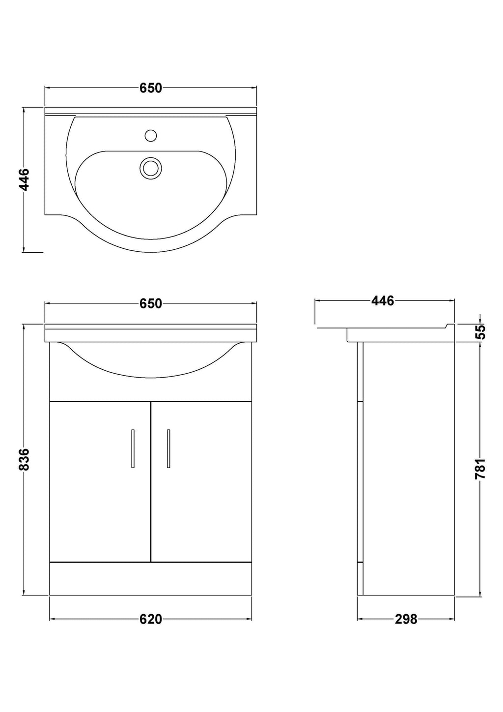 Sleek bathroom vanity unit with integrated sink, perfect for modern Bubly bathrooms, featuring ample storage and contemporary design.