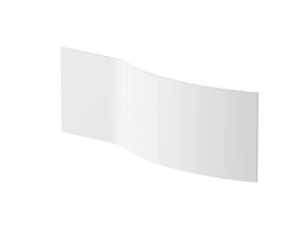 White curved bathroom splashback for modern shower or bathtub protection and decor. Perfect for enhancing bathroom aesthetics and preventing water damage, blending seamlessly with contemporary bathroom designs.