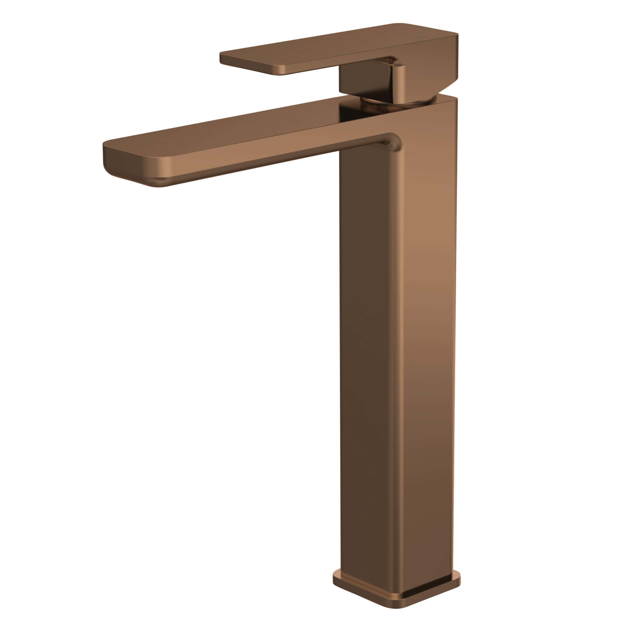 Brass bathroom basin tap with modern, sleek design, perfect for contemporary bathroom decor and high-quality fixtures.