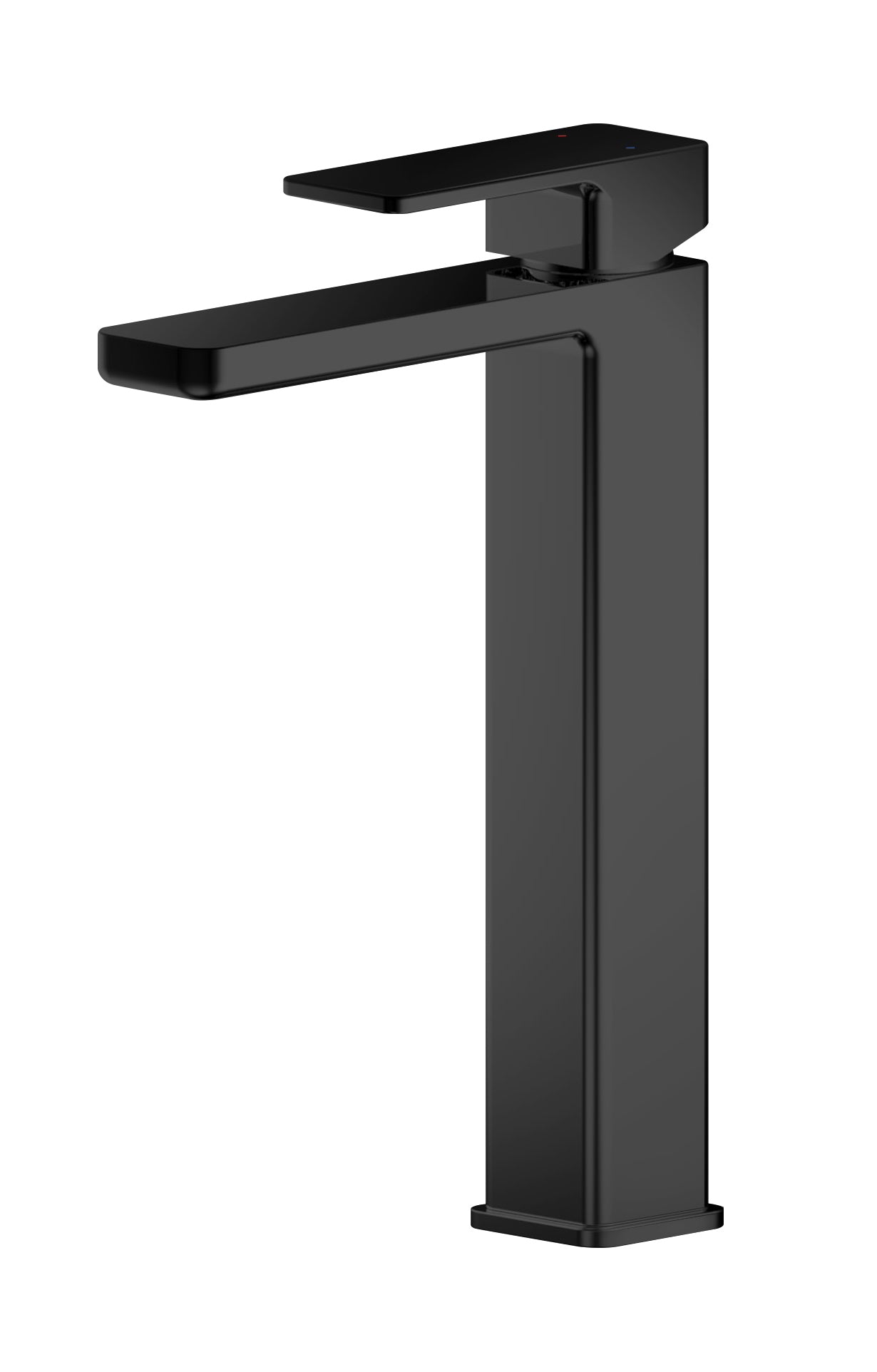 Modern black bathroom tap with sleek, minimalist design suitable for contemporary bathrooms.