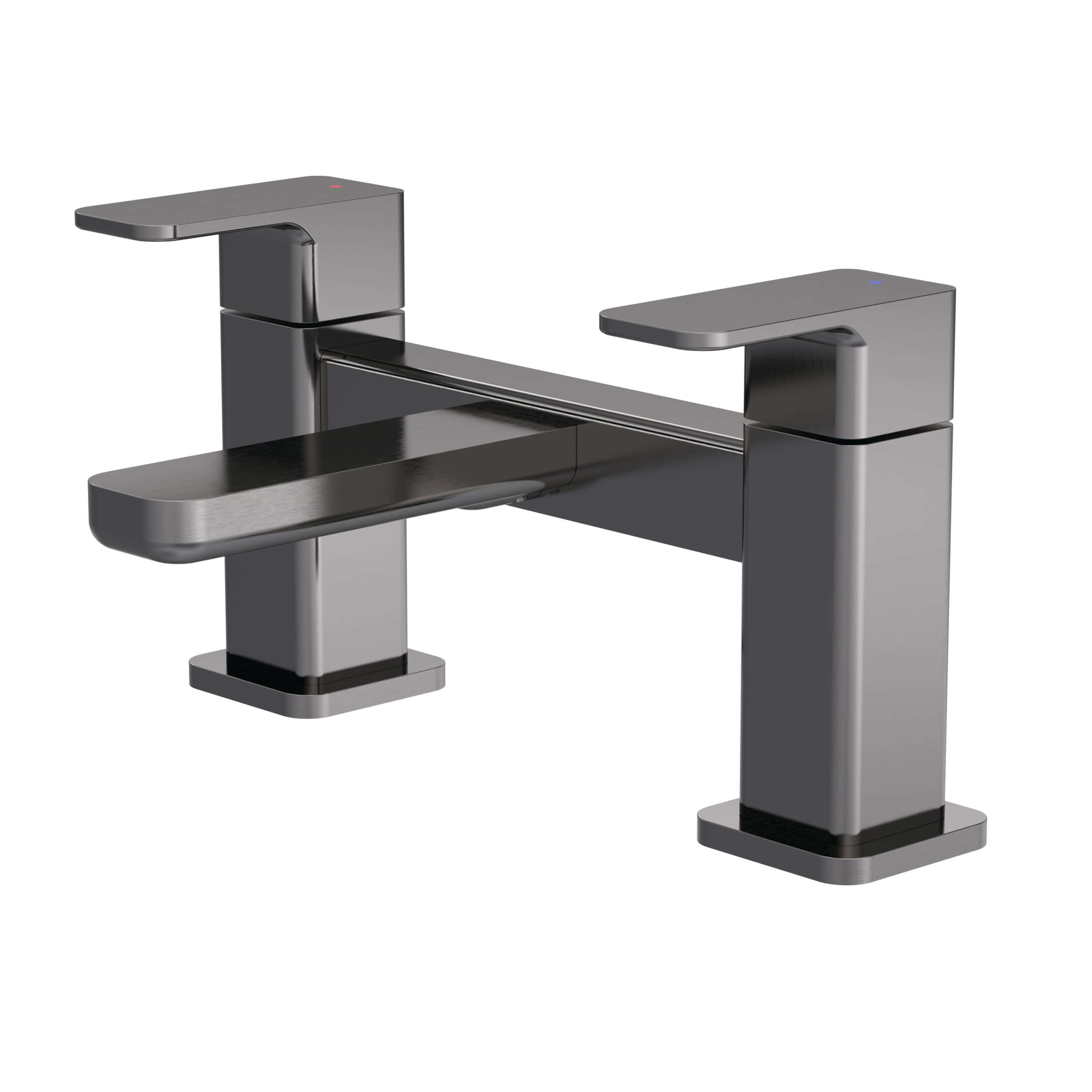 Sleek modern chrome bathroom tap with dual handles, ideal for contemporary bathroom fixtures and premium kitchen sinks. Designed for durability and stylish appeal.