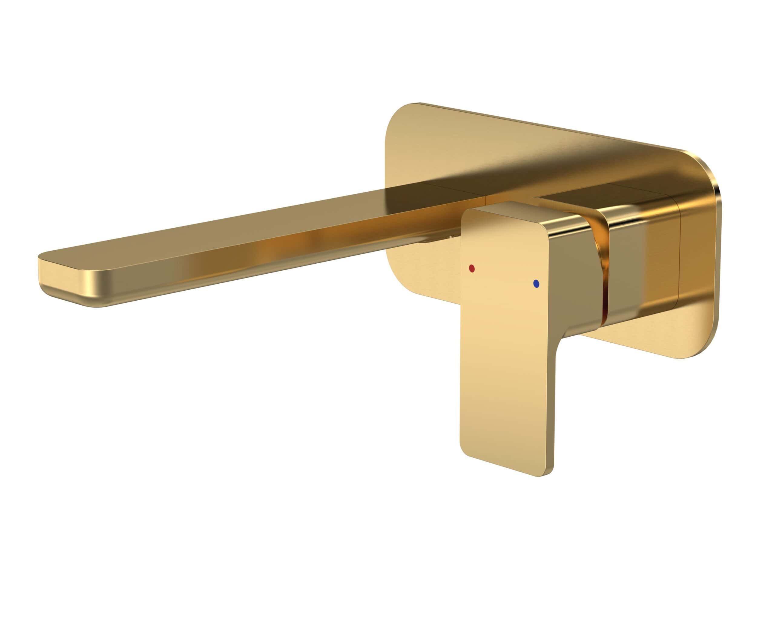 Sleek gold bathroom mixer tap with modern design, perfect for luxury Bubly bathrooms, featuring temperature control and high-quality finish.