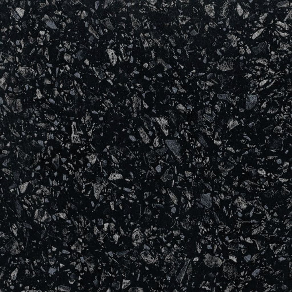 Polished black granite bathroom countertop surface with a natural stone pattern, ideal for modern bathroom vanity designs. Perfectly durable and stylish for bathroom renovations.