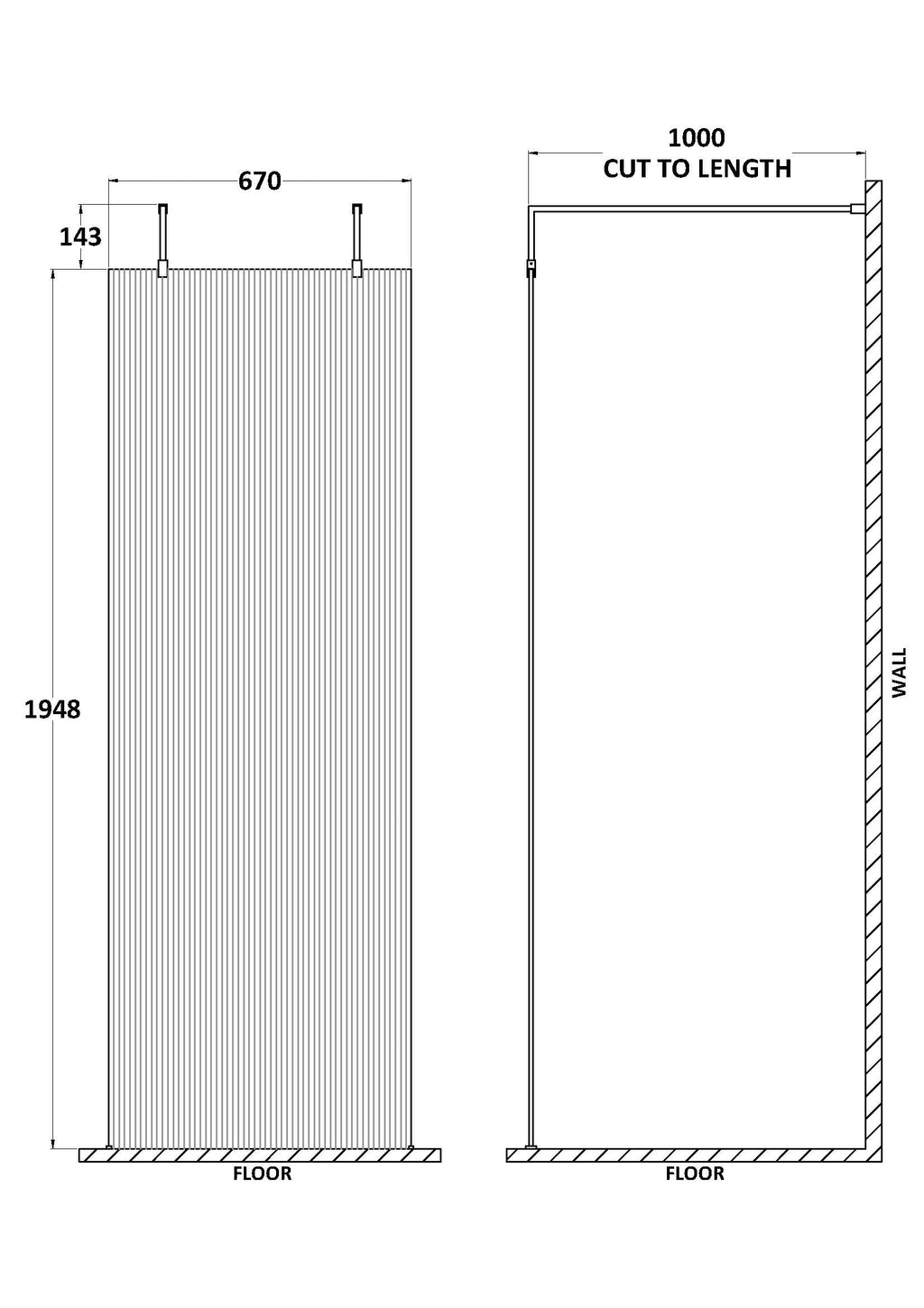Aluminium bi-fold shower screen with adjustable height and width, perfect for modern bathroom renovations. Customisable to fit your space, ensuring a sleek and functional shower enclosure.