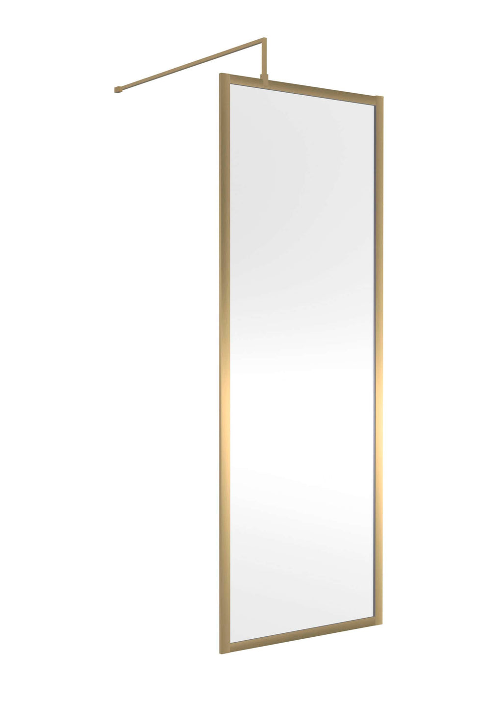 Elegant free-standing bathroom mirror with a sleek wooden frame and a modern design, perfect for contemporary bathroom decor and functional styling.