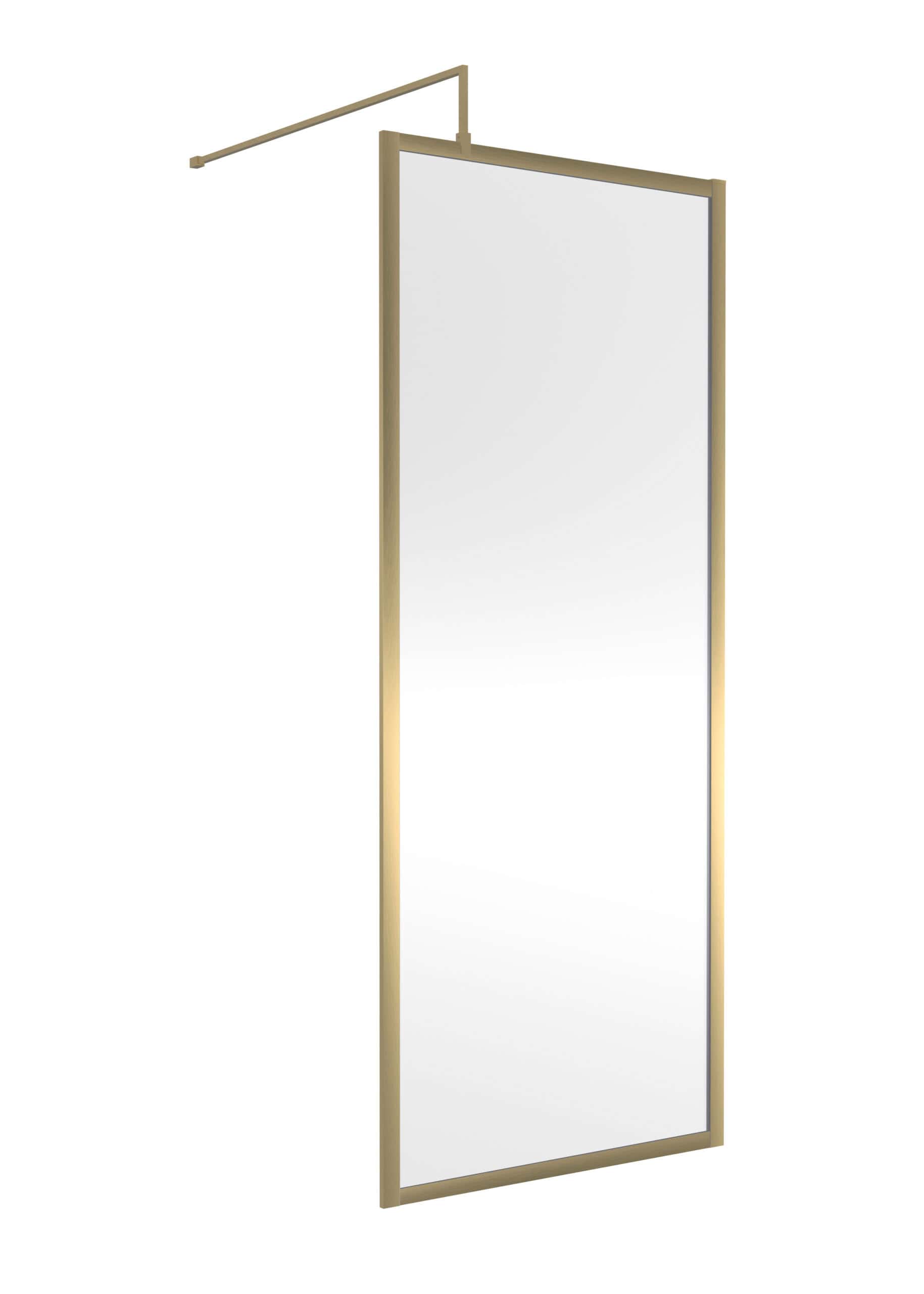 Sleek wooden framed full-length bathroom mirror with modern minimalist design, ideal for contemporary bathrooms and vanity areas.
