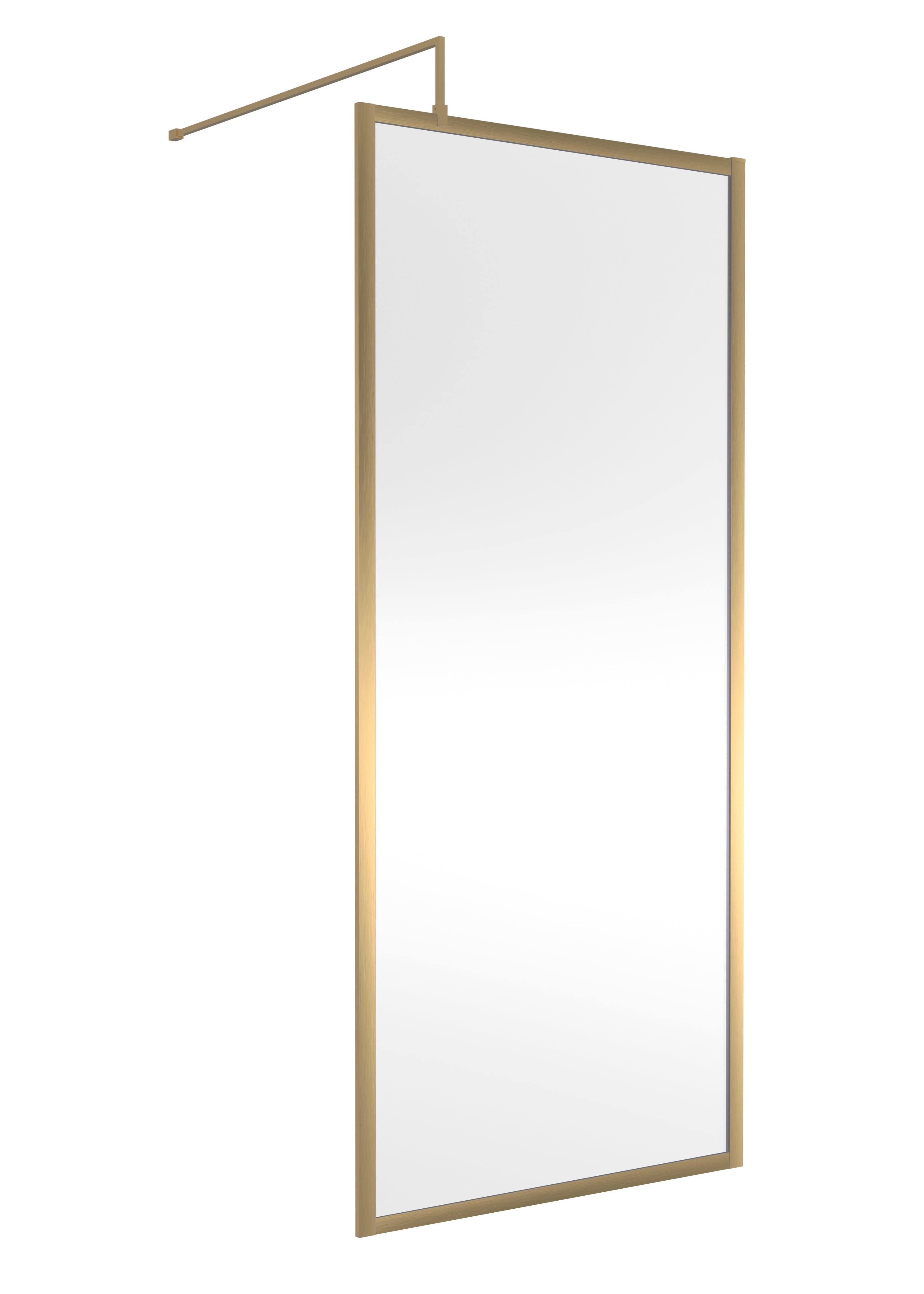 Clear frameless bathroom mirror with a natural wood frame and wall mounting hardware, ideal for modern Bubly bathrooms.