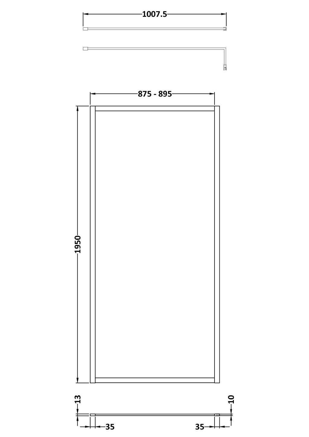 Versatile shower enclosure with precise dimensions, ideal for modern bathrooms. Features durable glass and sleek design, perfect for customised bathroom renovations and elegant shower solutions.