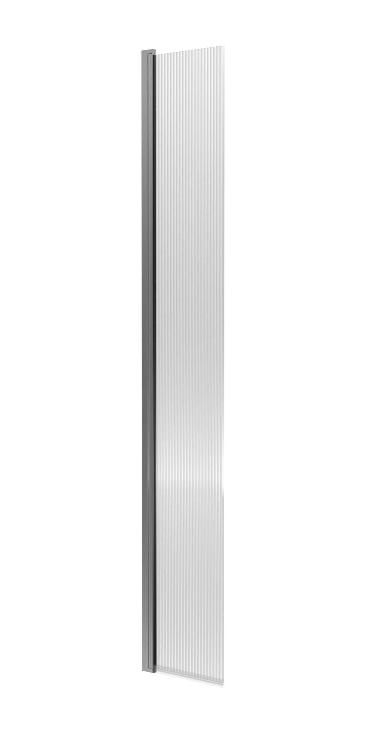 Seamless glass shower screen with textured finish, ideal for modern bathrooms, durable and easy to clean. Perfect for stylish and functional shower enclosures.