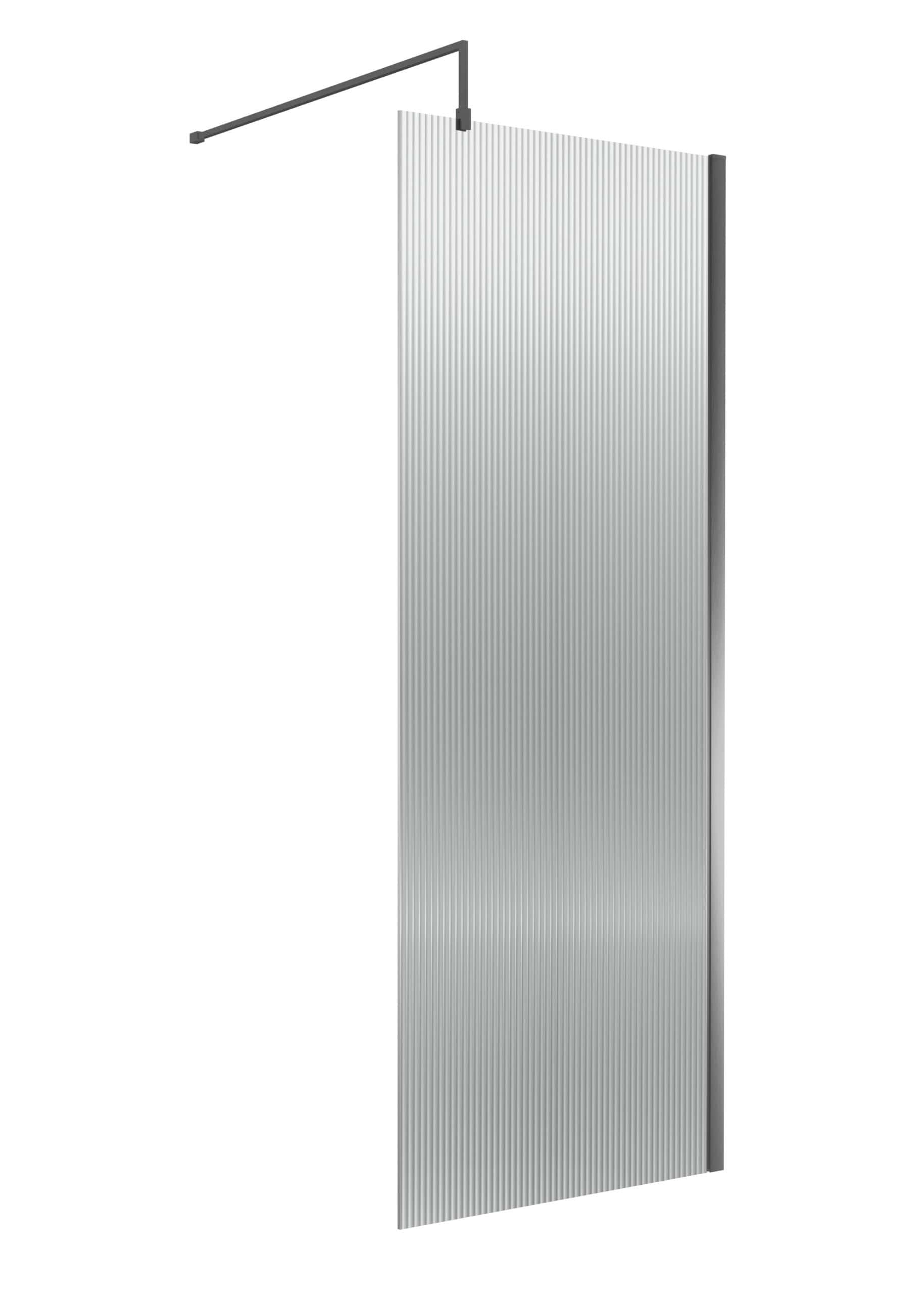 Sleek modern shower panel with textured glass and minimalist design, ideal for contemporary bathrooms. Easy to install and clean, enhancing bathroom aesthetics with durability and style.