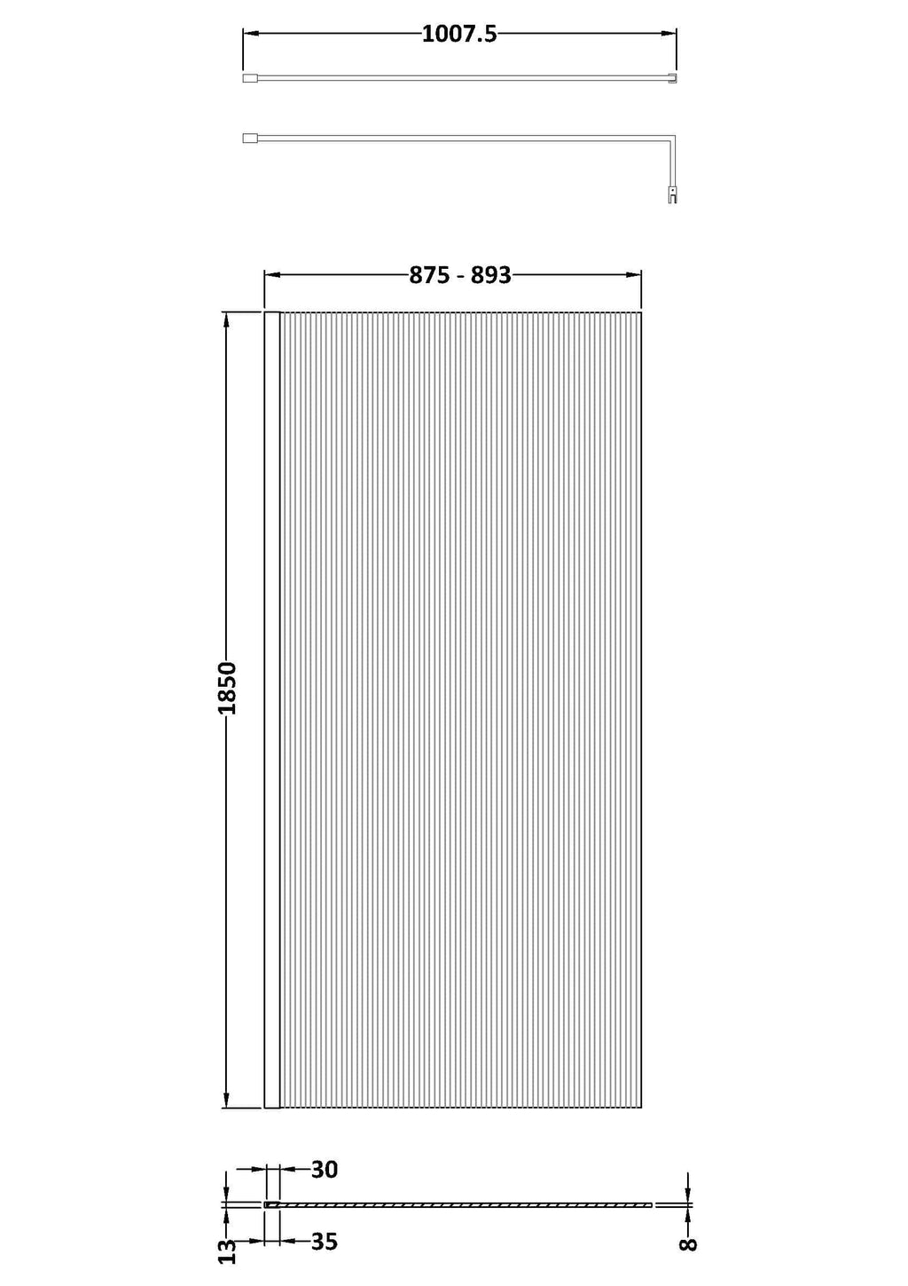 Smooth glass shower screen with adjustable width for modern bathroom renovations, featuring durable materials and sleek design for a functional and stylish shower space.