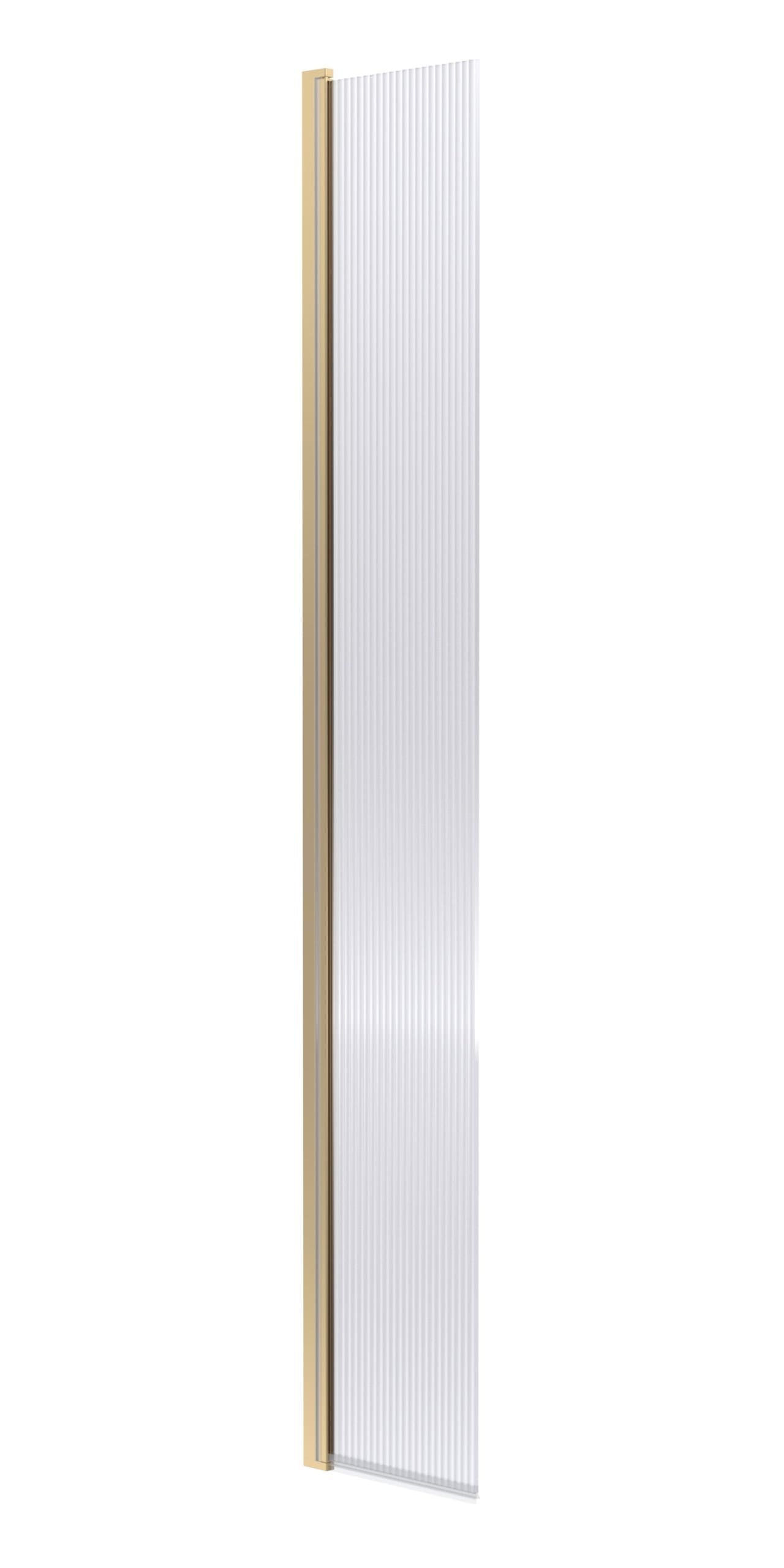 Shower screen panel with clear glass and gold frame, ideal for modern bathroom bathroom designs. Durable, stylish, and perfect for creating a sleek shower enclosure.