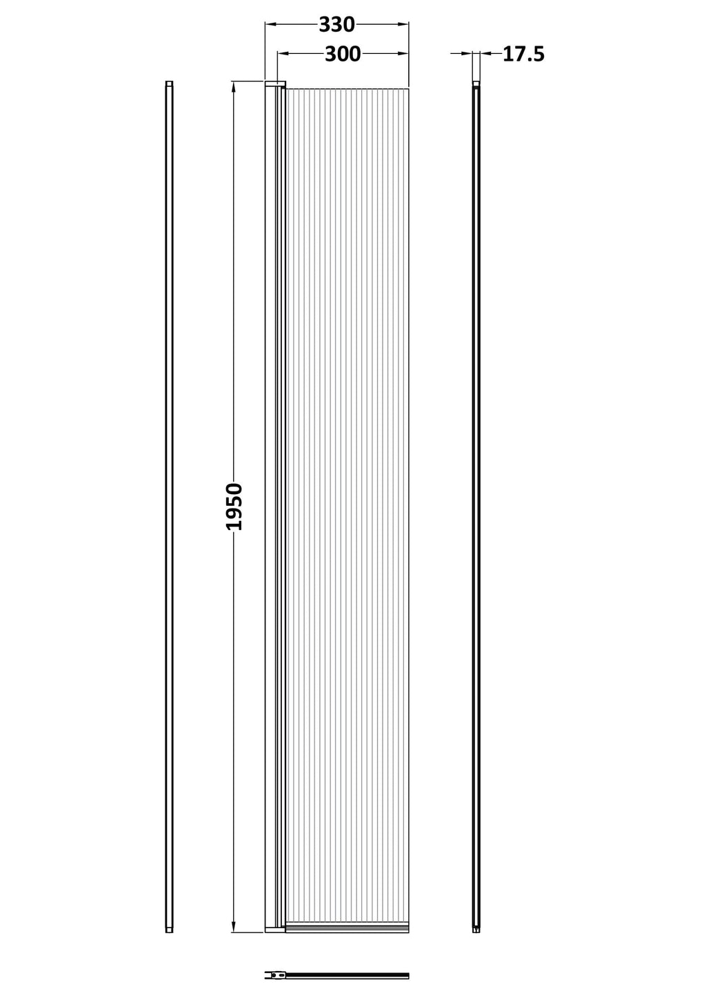 Sleek shower panel with precise dimensions, ideal for modern bathrooms, showcasing durable materials and contemporary design. Perfect for bathroom refurbishment and upgrade projects.