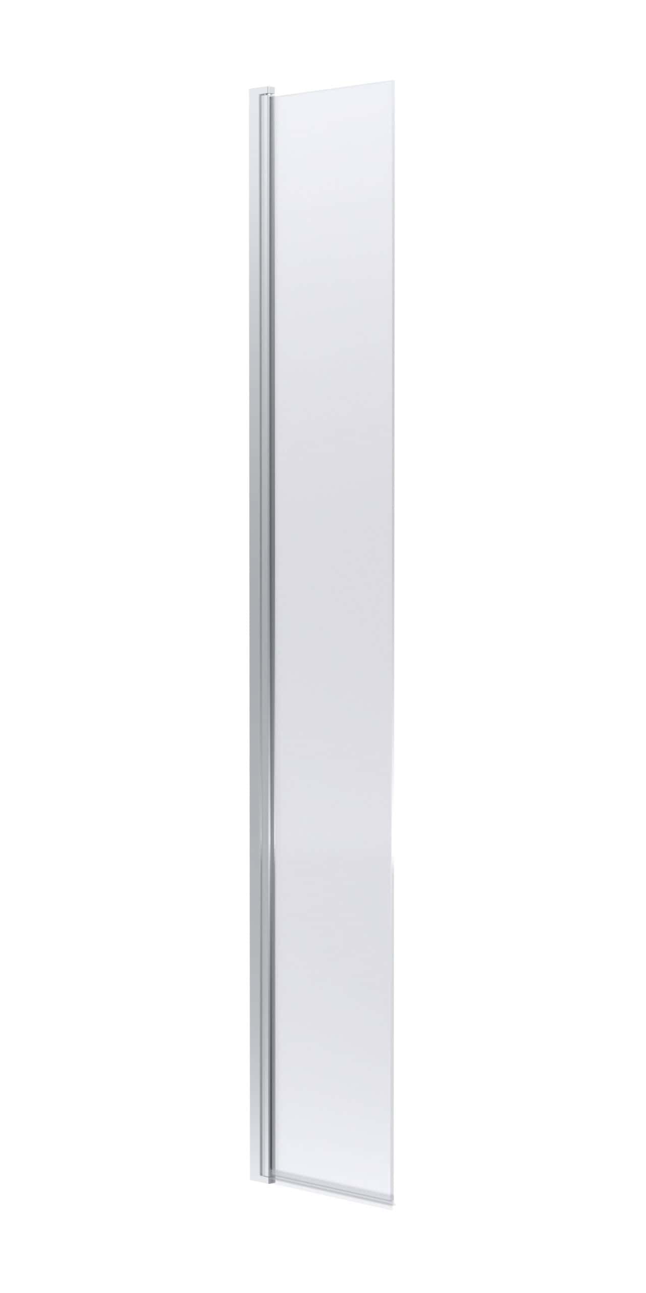 Clear glass shower screen with aluminium frame for modern bubly bathrooms.