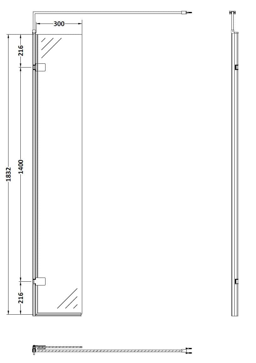 High-quality shower enclosure design with clear glass panels and chrome fittings for modern bathrooms. Ideal for creating a sleek and functional shower space.