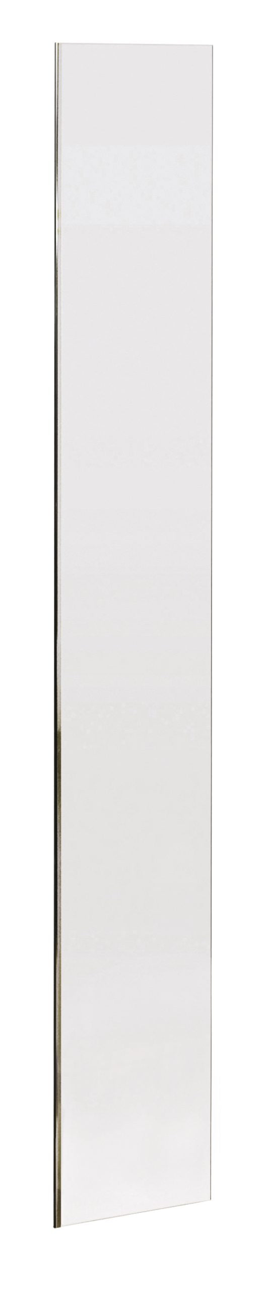 Light grey shower panel with chrome trim, ideal for modern bathroom renovations, offering a sleek design and durable waterproof surface.