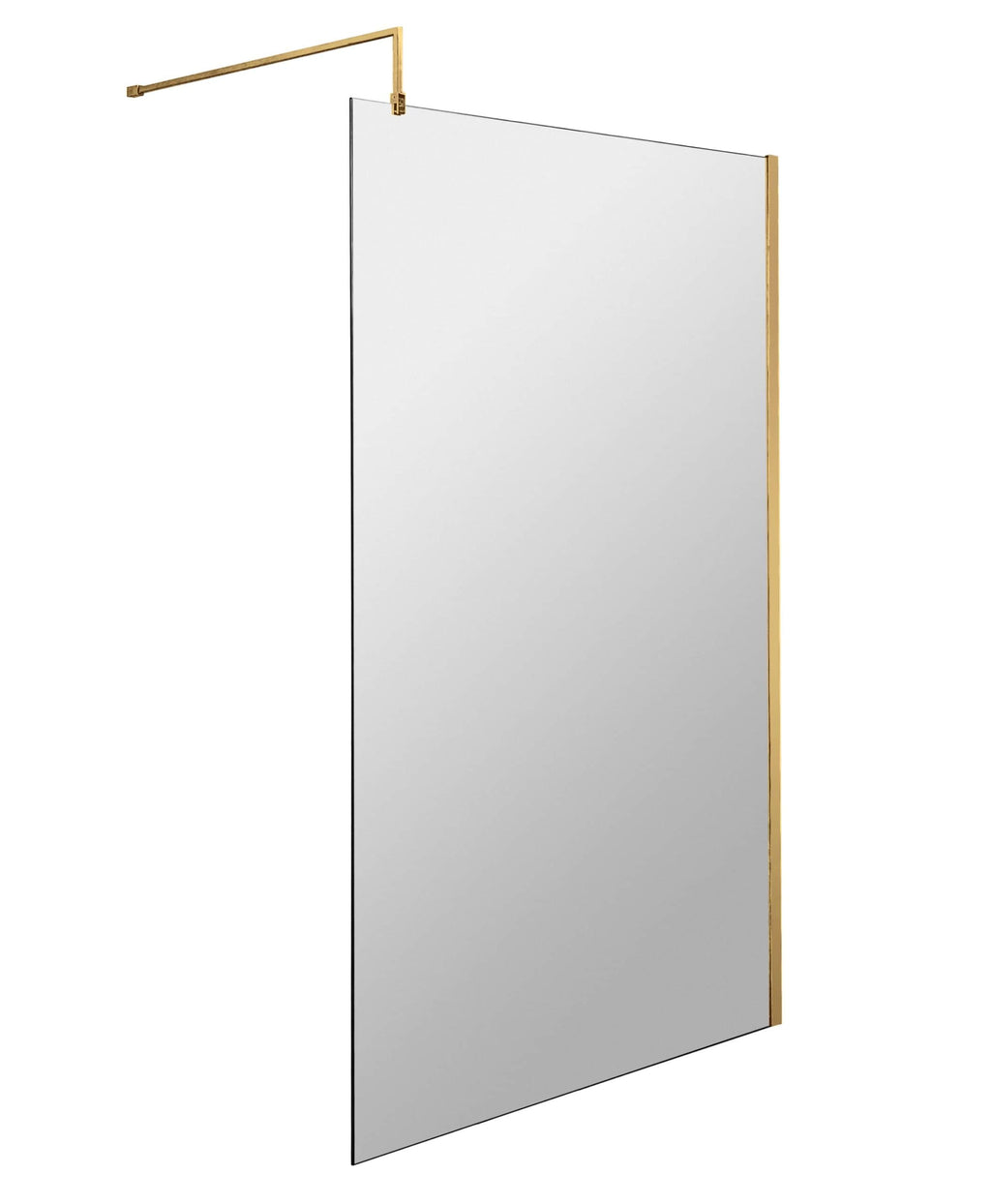 Sleek bathroom mirror with gold-finished frame and modern design, ideal for contemporary Bubly bathrooms. Perfect for enhancing space and lighting.