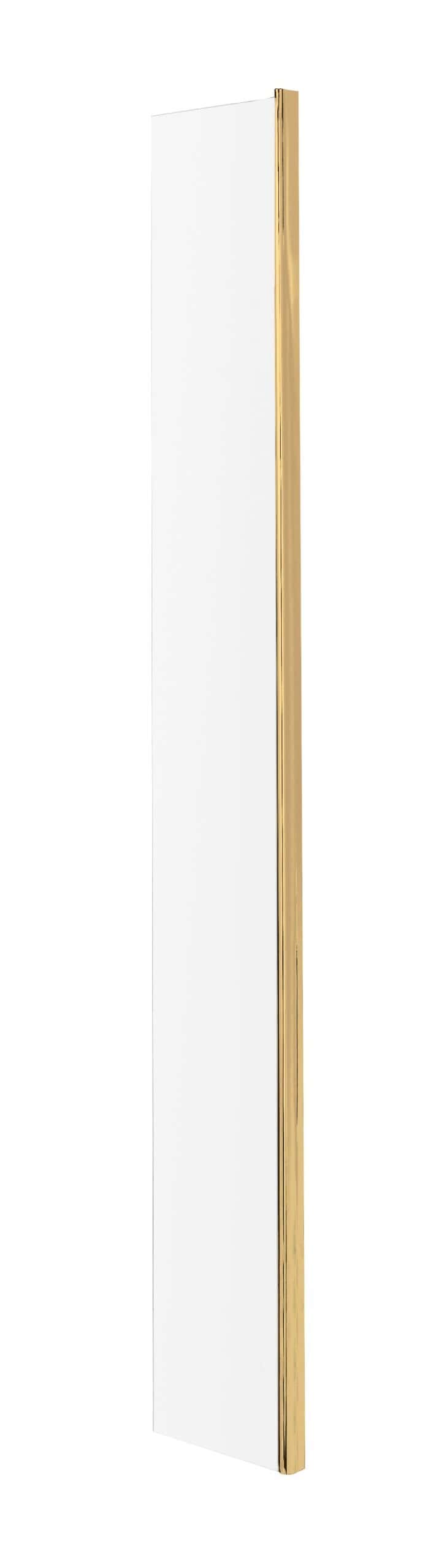 Sleek modern shower panel with gold accents, ideal for contemporary bathroom décors. Perfect for enhancing your shower experience with style and sophistication.