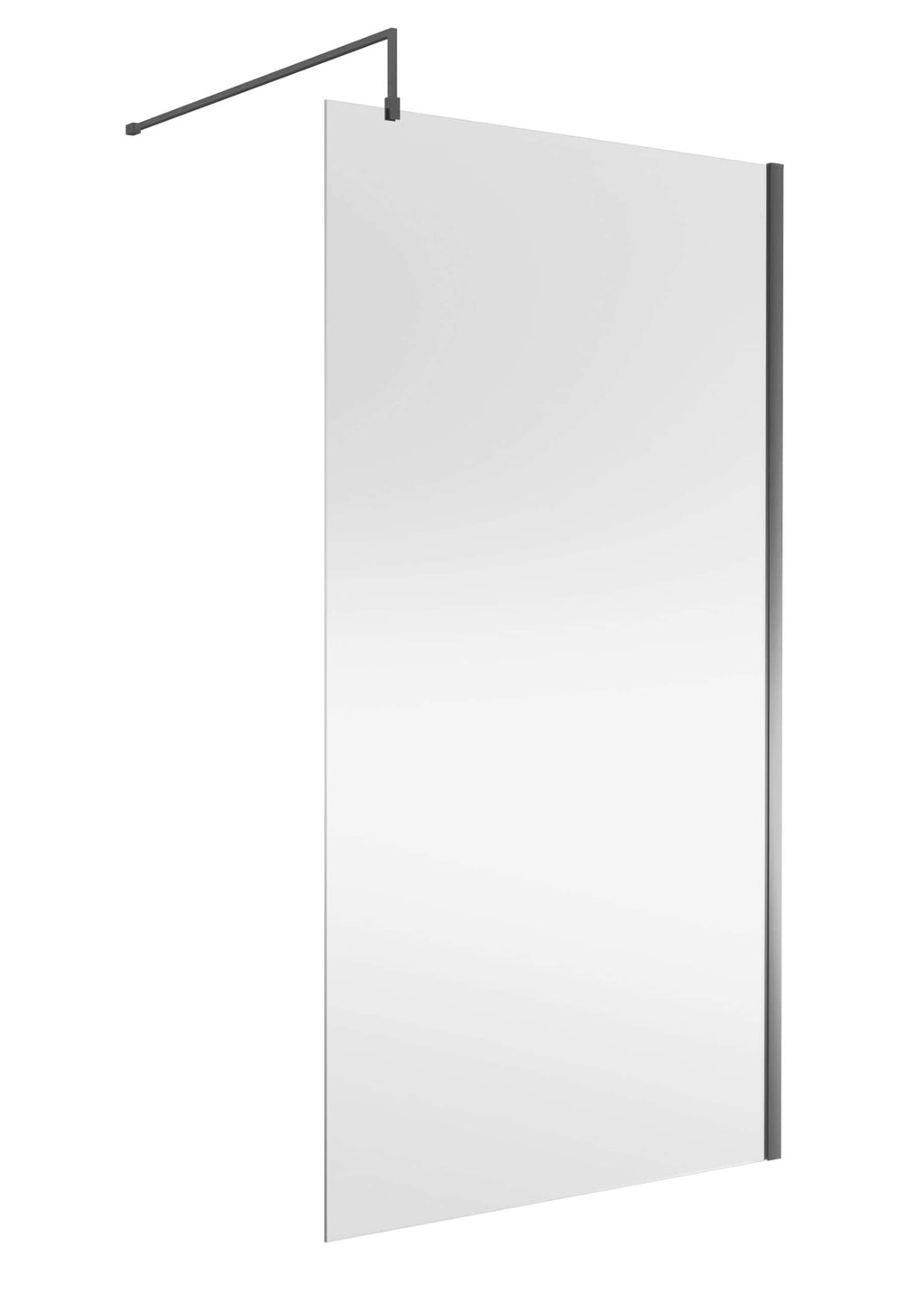 Sleek modern glass shower screen with chrome accessories for contemporary bathroom design. Perfect for refreshing your bathroom with stylish, high-quality shower enclosure.