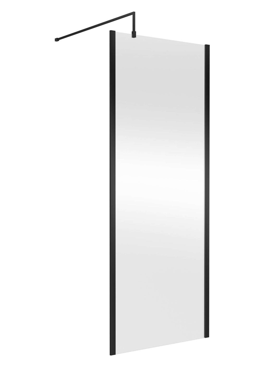 Sleek modern bathroom mirror with black frame and double-sided design, ideal for contemporary bathroom settings.