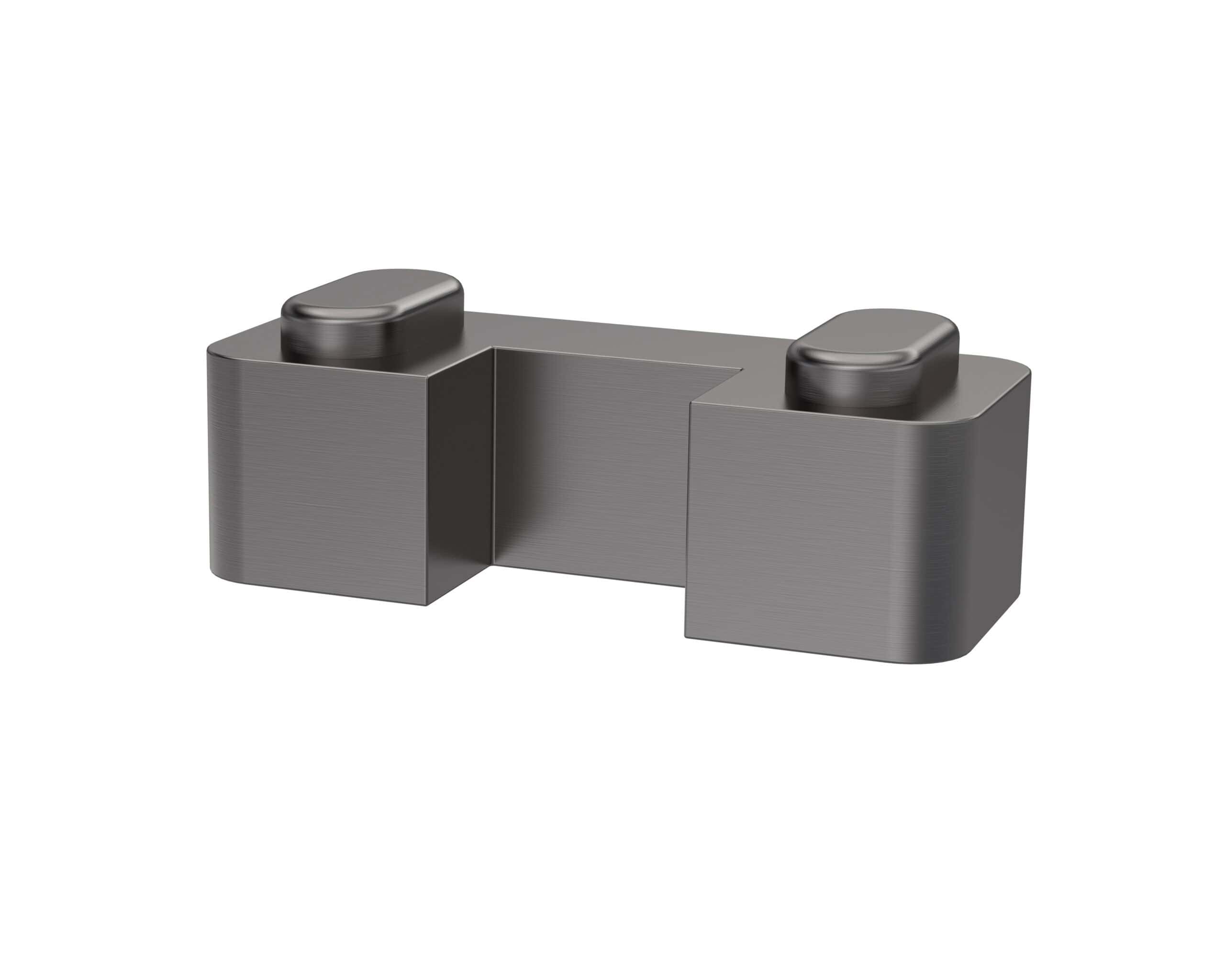 Polished chrome bathroom door latch handle for modern bathroom design.