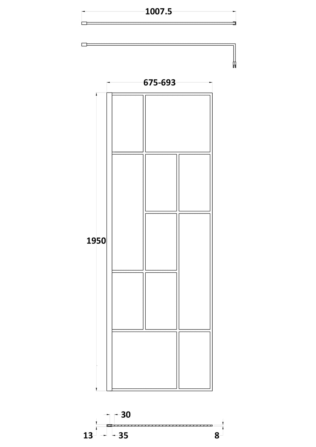 Sleek aluminium framed glazed bathroom shower screen with multiple panels, designed for modern bathrooms, high-quality waterproof finish, easy installation for a stylish look.
