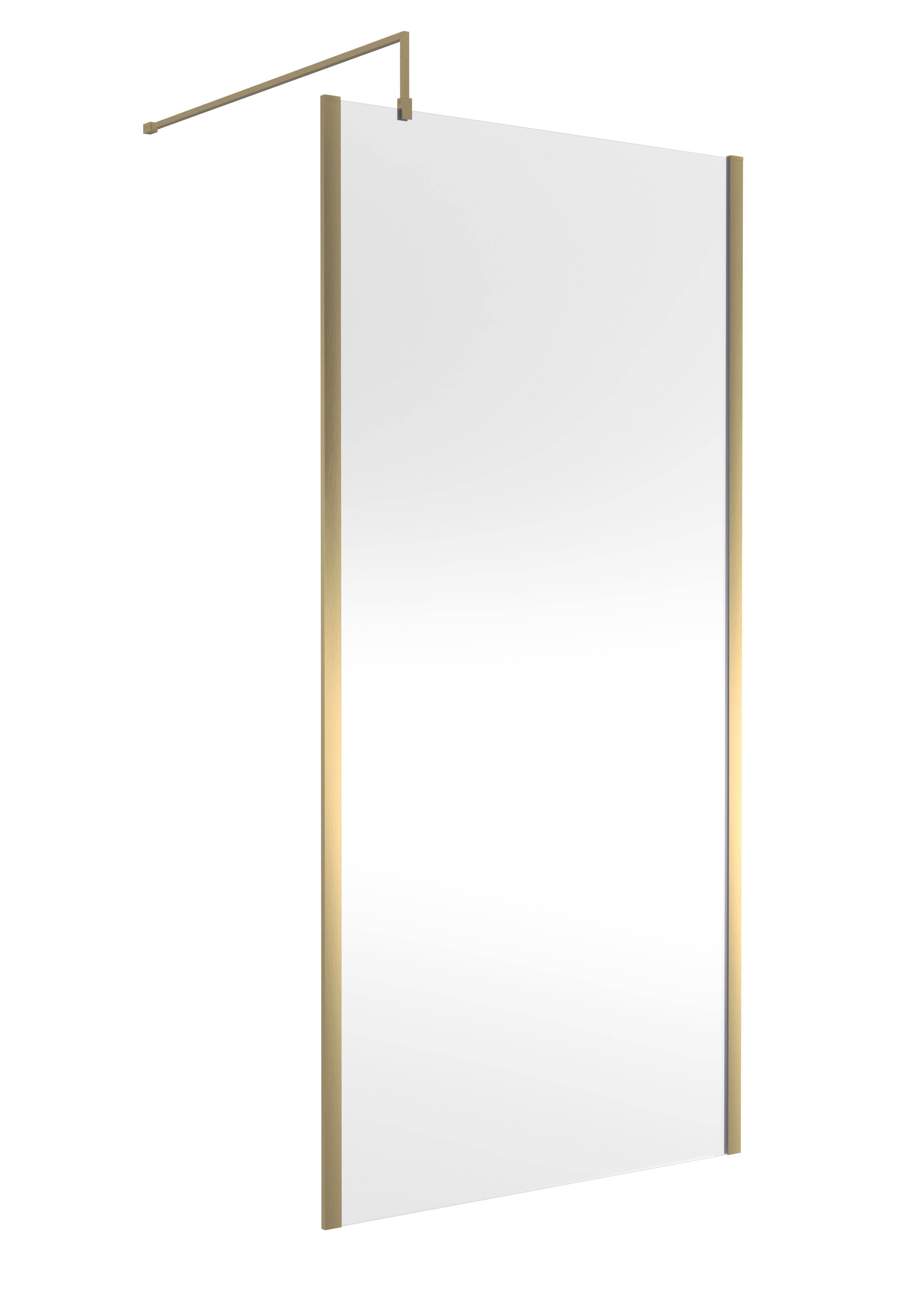Clear glass shower screen with wooden frame, ideal for modern bathroom baths, shower enclosures, and waterproof bathroom solutions. Designed for stylish and functional bathroom renovation.