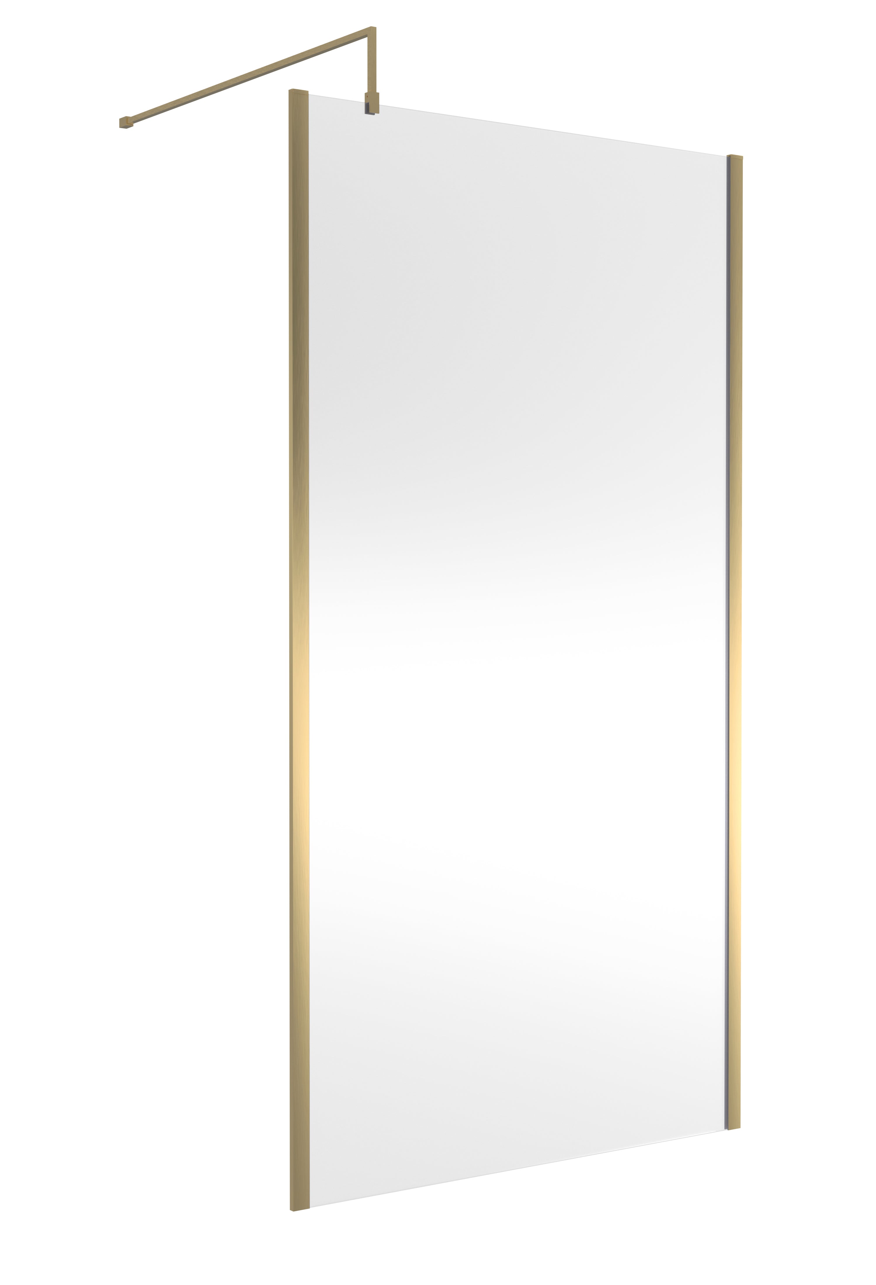 Lightweight bathroom shower screen with minimalist wooden frame, perfect for modern bathroom renovations and creating a sleek, clean shower enclosure.