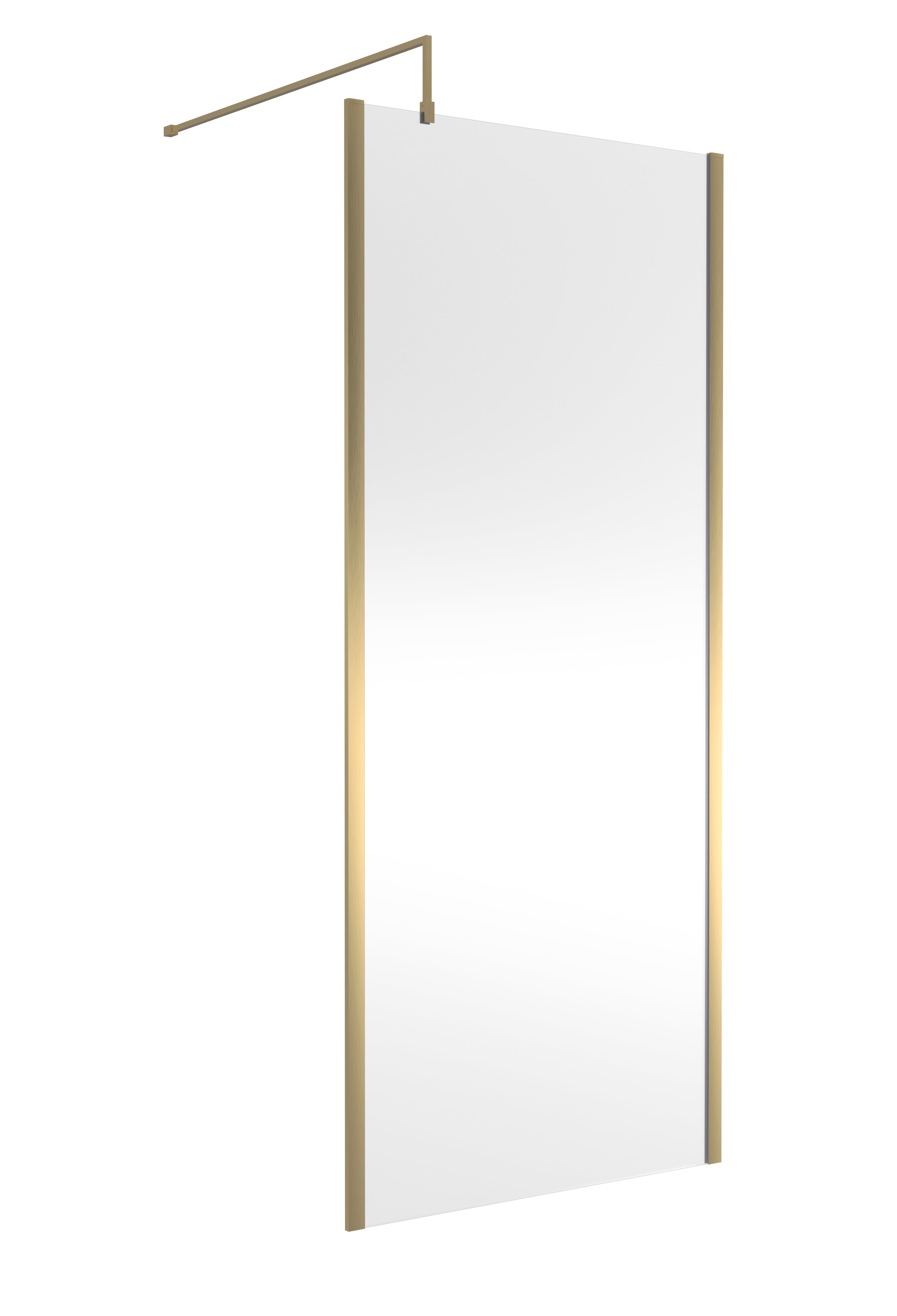 Sleek glass shower screen with wooden accents, ideal for modern Bubly bathrooms. Durable, stylish, and easy to install for a contemporary bathroom upgrade.