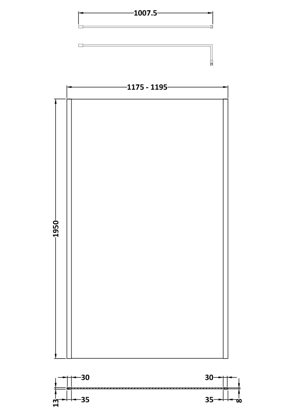 High-quality modern bathroom shower enclosure with precise measurements for seamless installation, featuring durable glass panels and sleek chrome fittings.