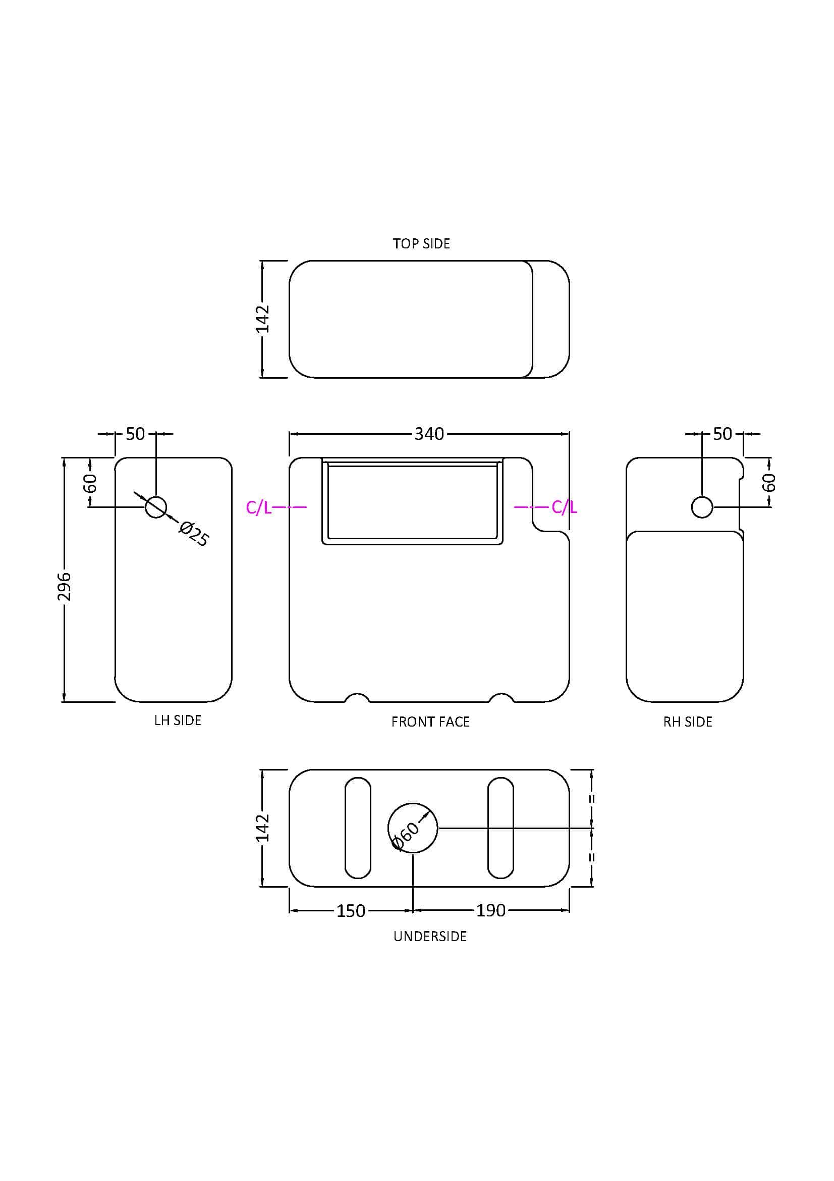 Modern bathroom design blueprint with precise measurements for high-quality Bubly Bathrooms fixtures and fittings. Ideal for custom bathroom installations and renovation projects.