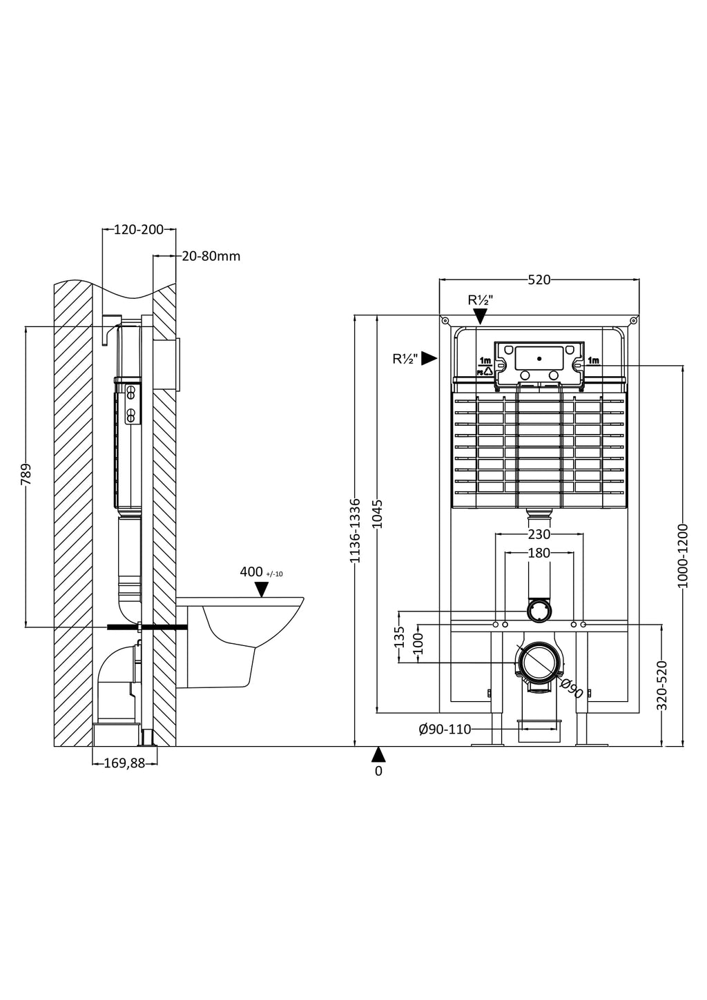 High-quality bathroom installation schematic showing detailed measurements and plumbing connections for Bubly Bathrooms. Perfect for renovation projects and technical planning.