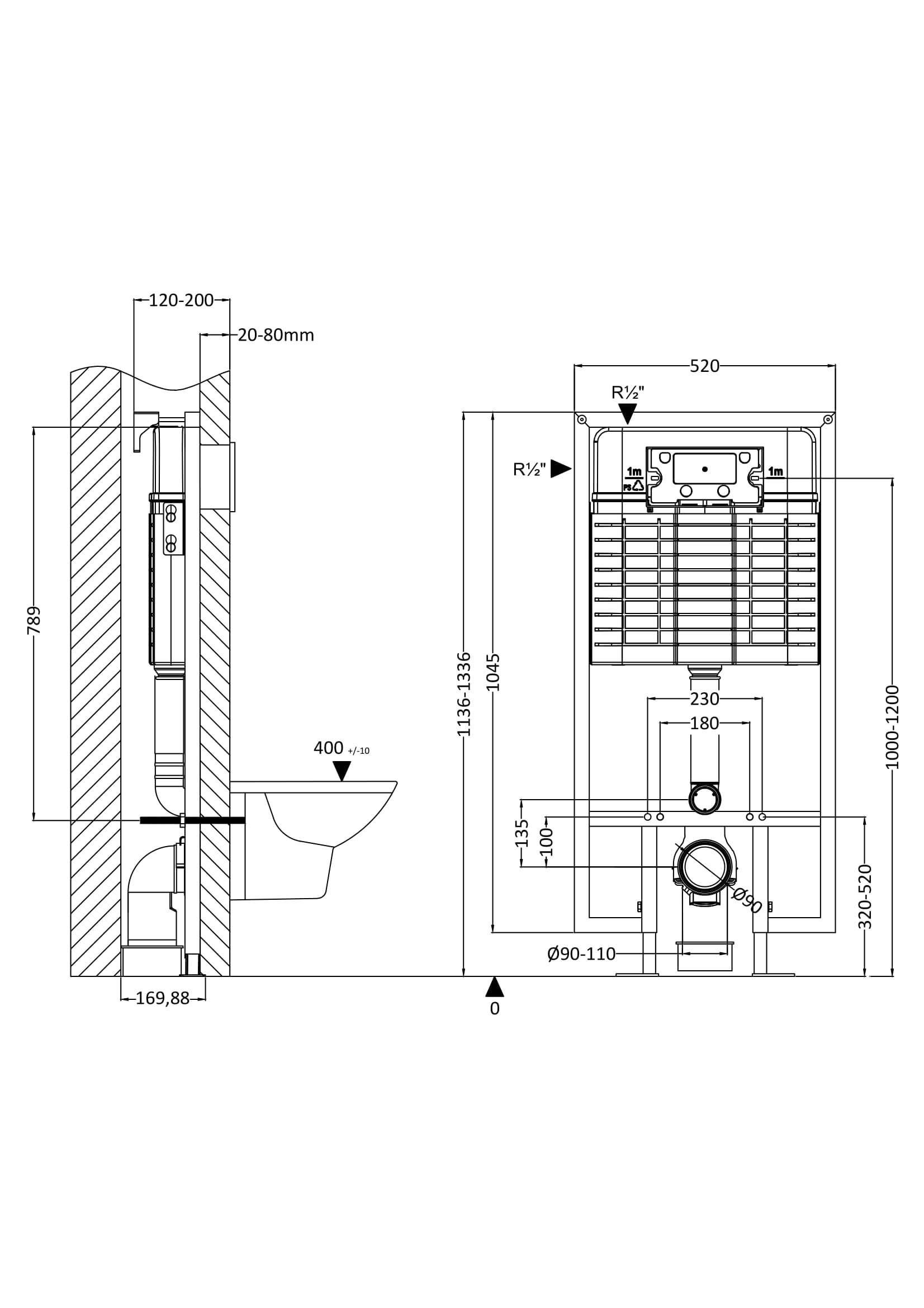 High-quality bathroom installation schematic showing detailed measurements and plumbing connections for Bubly Bathrooms. Perfect for renovation projects and technical planning.
