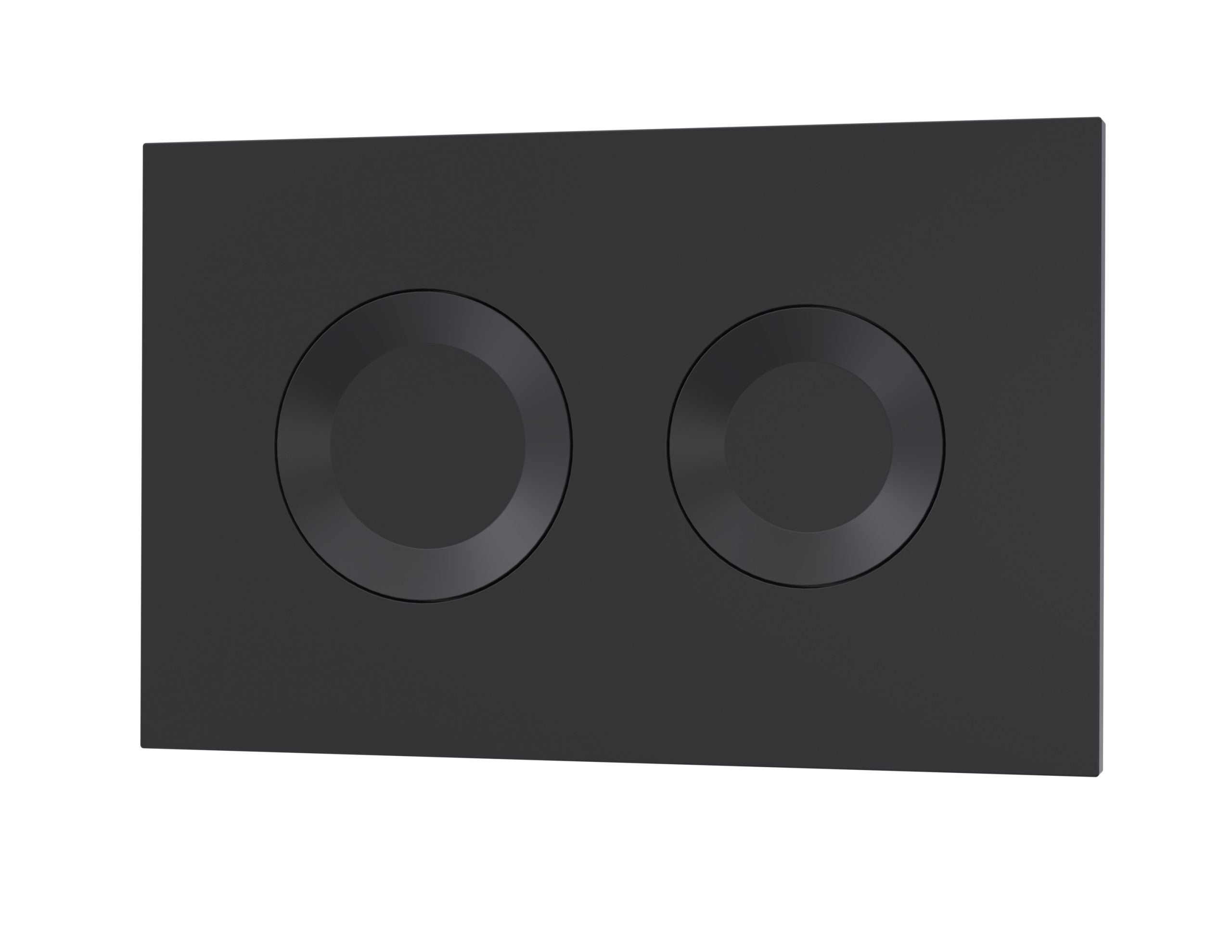 Sleek black dual flush toilet flush panel for modern bathrooms, easy installation, water-saving eco-friendly design, compatible with various toilet styles.
