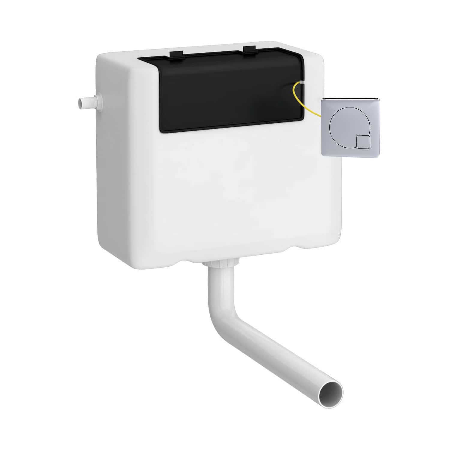 Wireless toilet cistern control system for modern bathroom automation and flushing efficiency. Compatible with Bubly Bathrooms' innovative plumbing solutions for a seamless user experience.