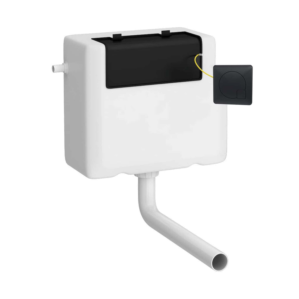 Valve cistern with flush mechanism and detection sensor for bathroom toilet system.