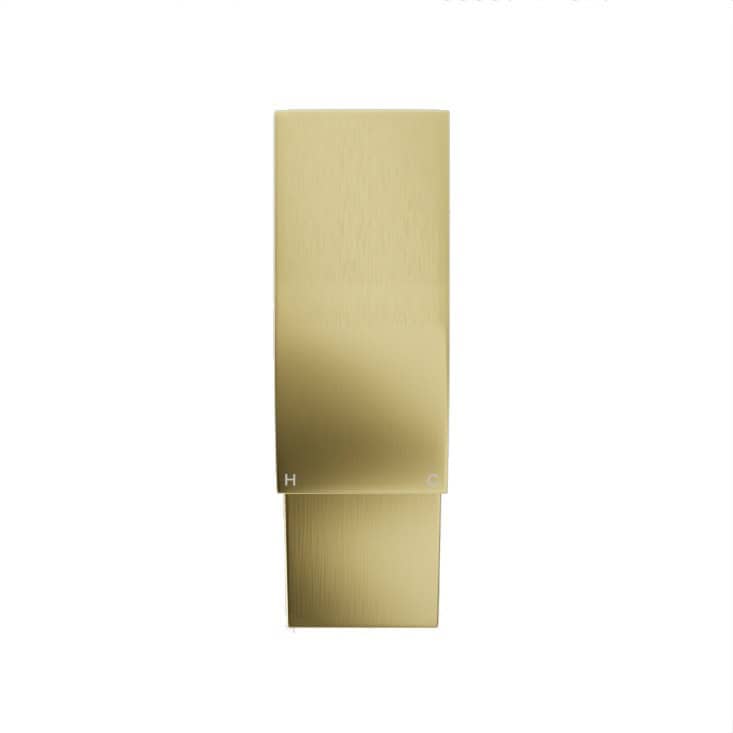 Radiator for modern bathroom design, beige high-efficiency heated towel rail from Bubly Bathrooms.